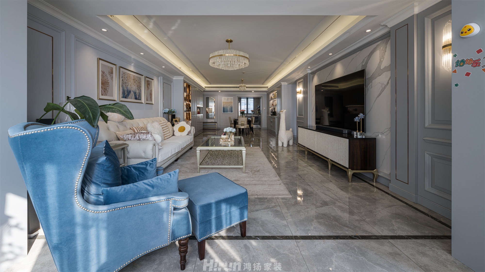 梅溪一方（精裝房改造）140㎡輕歐簡美四居室 裝修案例實景圖-3