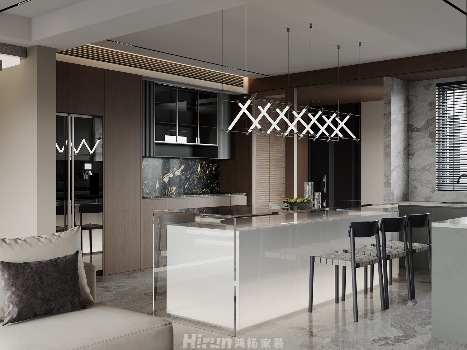 中建鈺和城140㎡雅致現代復式 裝修案例效果圖-6