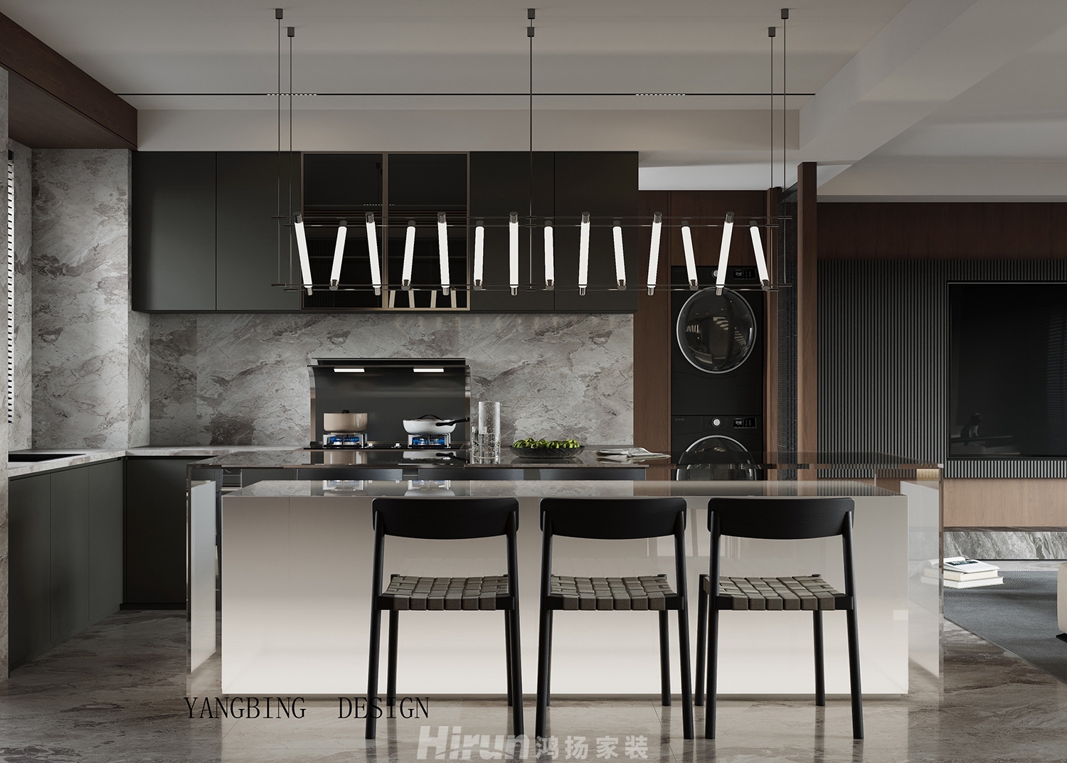 中建鈺和城140㎡雅致現代復式 裝修案例效果圖-3