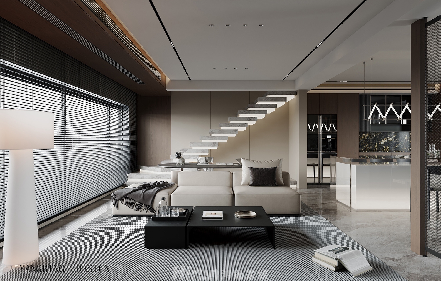 中建鈺和城140㎡雅致現代復式 裝修案例效果圖-5