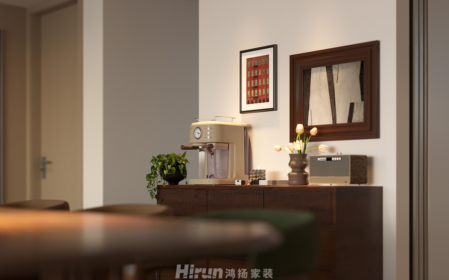 綠地麓湖郡190㎡復古風潮四居室 裝修案例效果圖-8