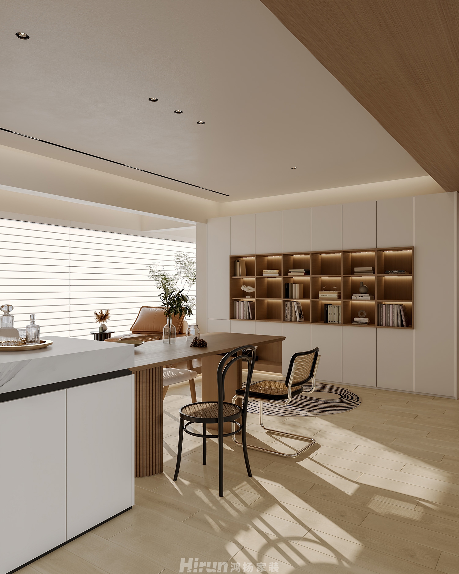 萬境瀟湘（精裝房改造）140㎡北歐之光四居室 裝修案例效果圖-4