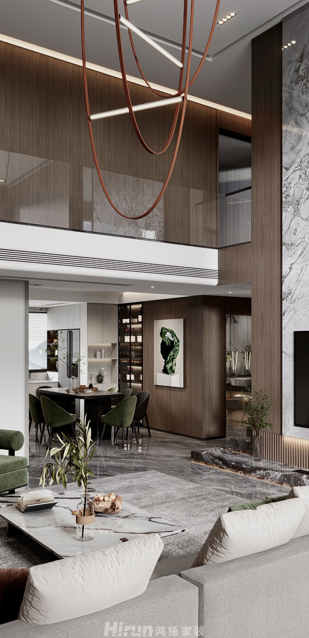 韶山新天名府320㎡雅致現(xiàn)代復(fù)式 裝修案例效果圖-6