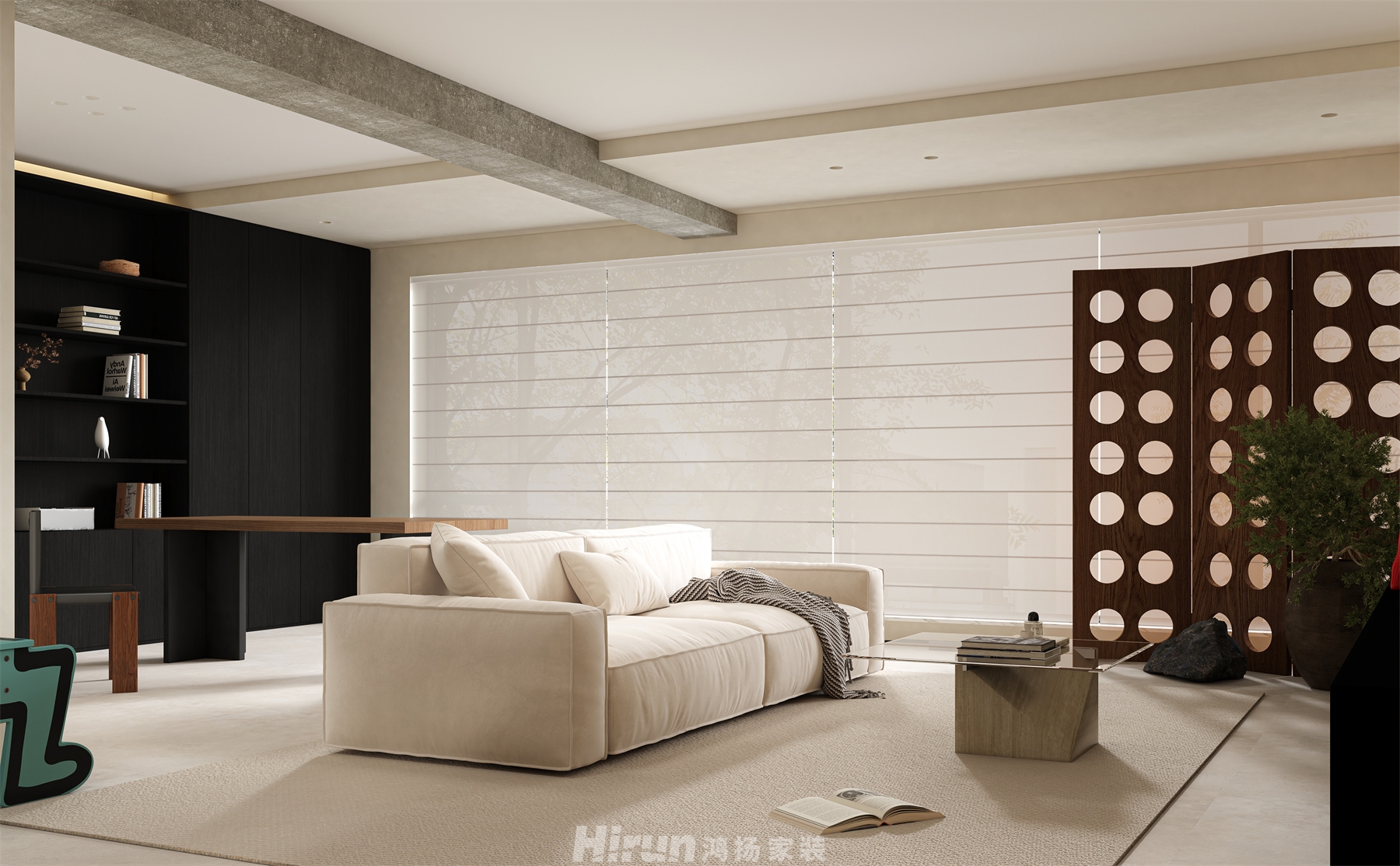 建發玖洲和璽150㎡藝術室界三居室 裝修案例效果圖-5