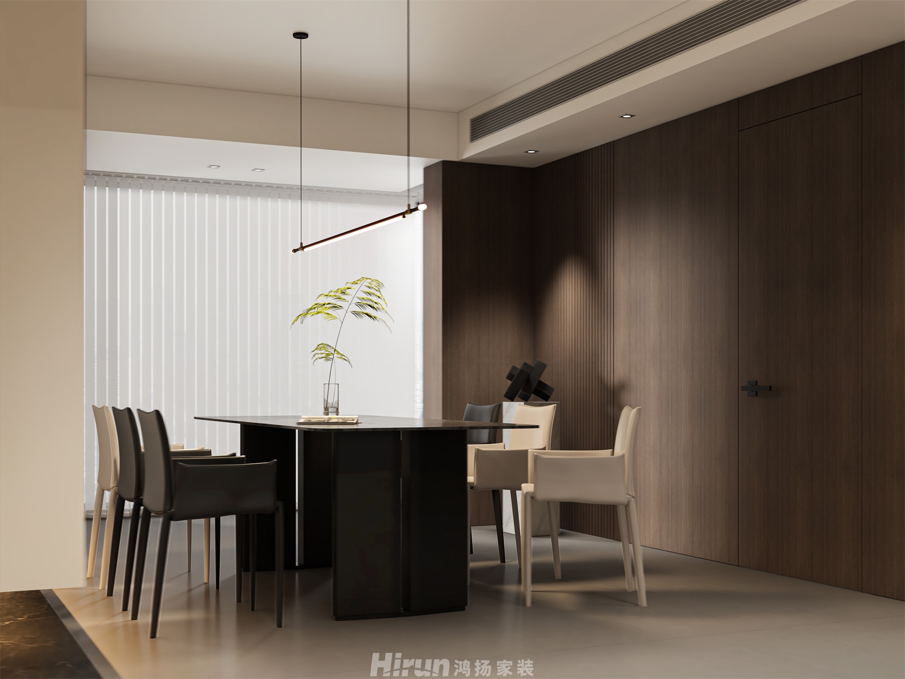 金碧文華160㎡雅致現(xiàn)代三居室 裝修案例效果圖-6