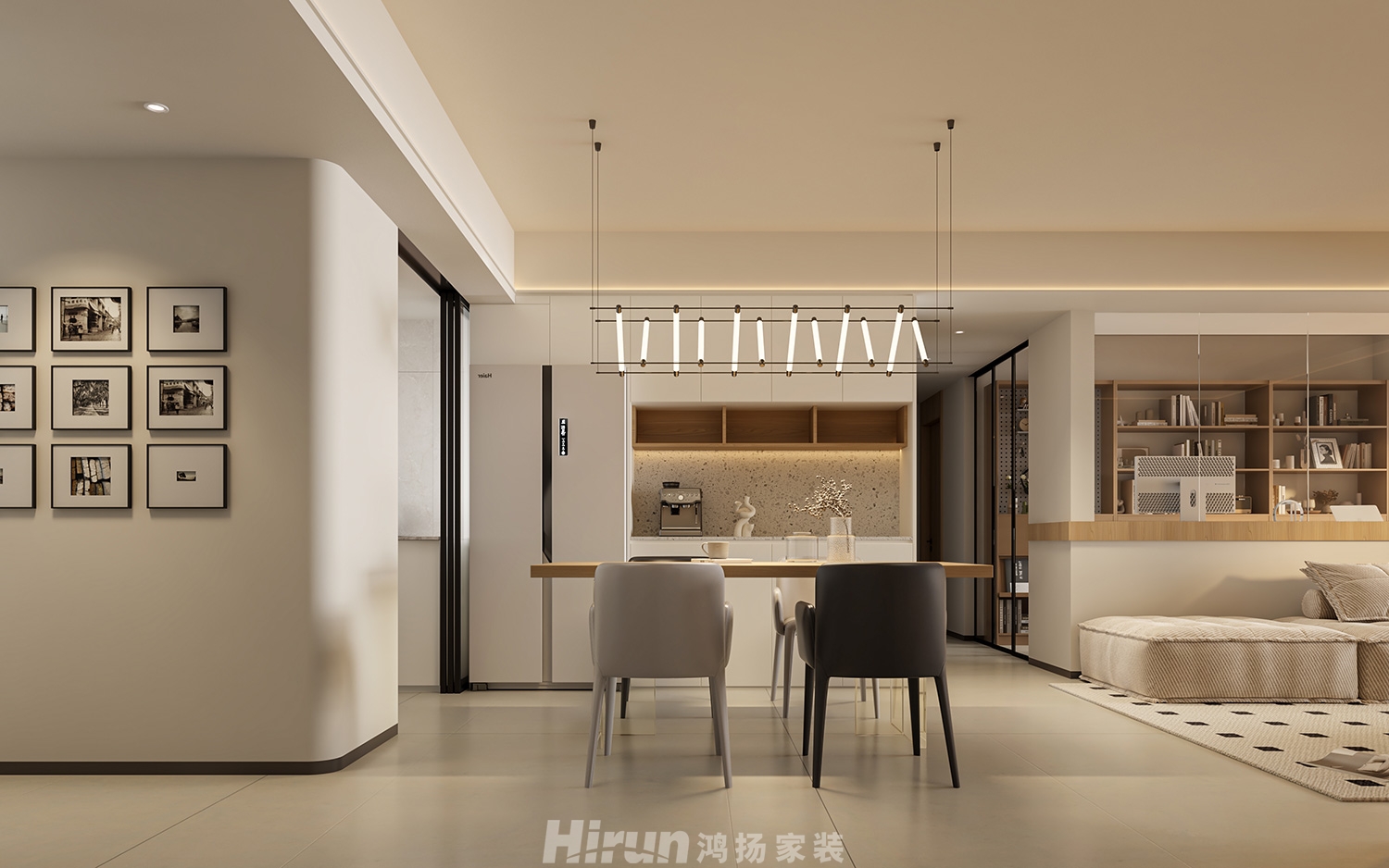 金地都會風(fēng)華125㎡北歐之光四居室 裝修案例效果圖-3