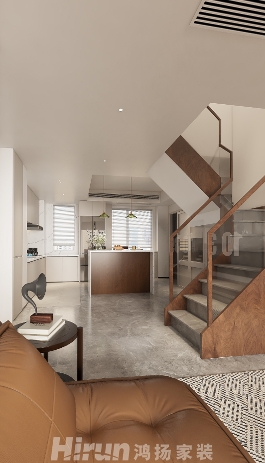 澳海谷山府100㎡新裝飾主義復(fù)式 裝修案例效果圖-3