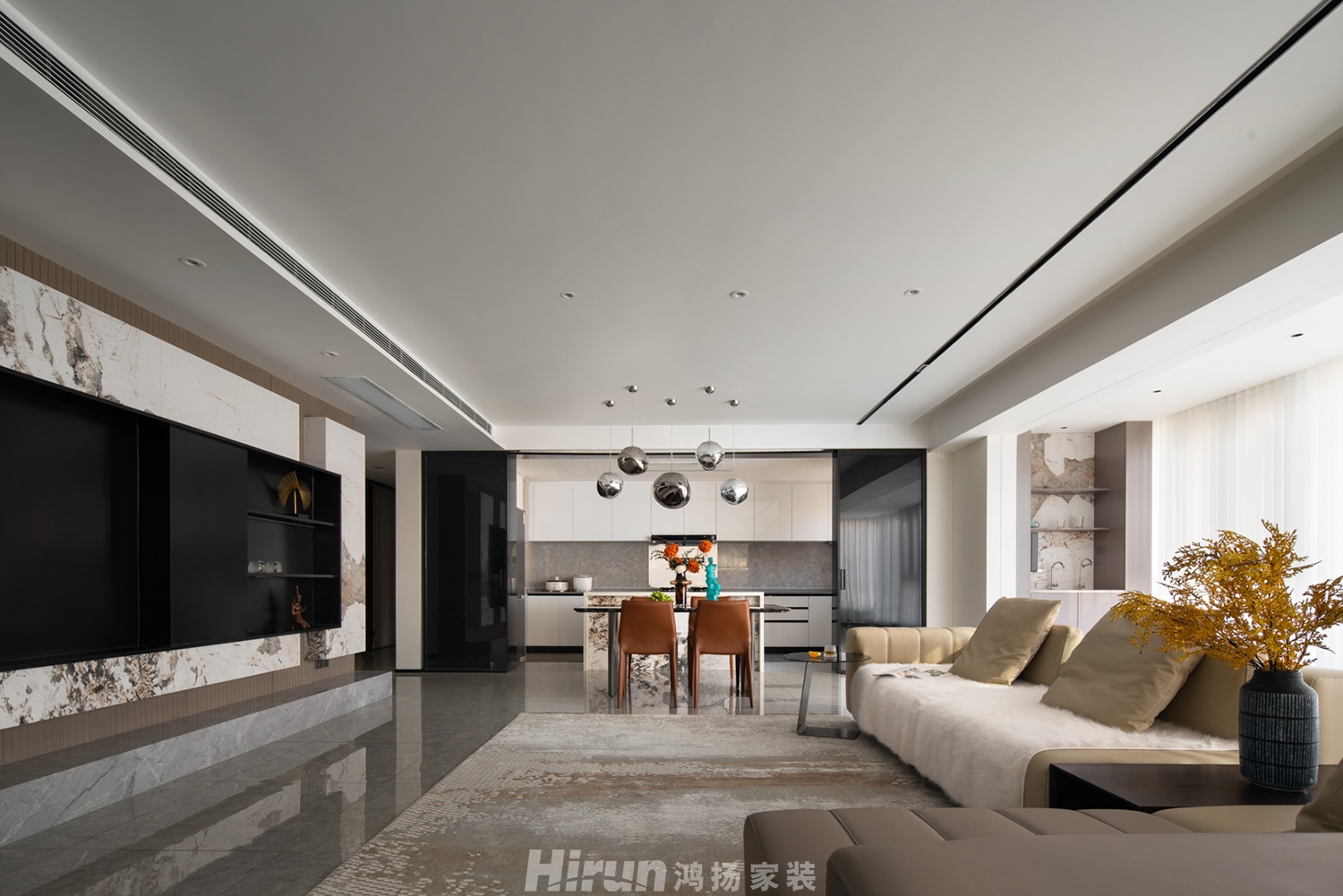 萬科魅力之城200㎡新裝飾主義四居室 裝修案例實景圖-7