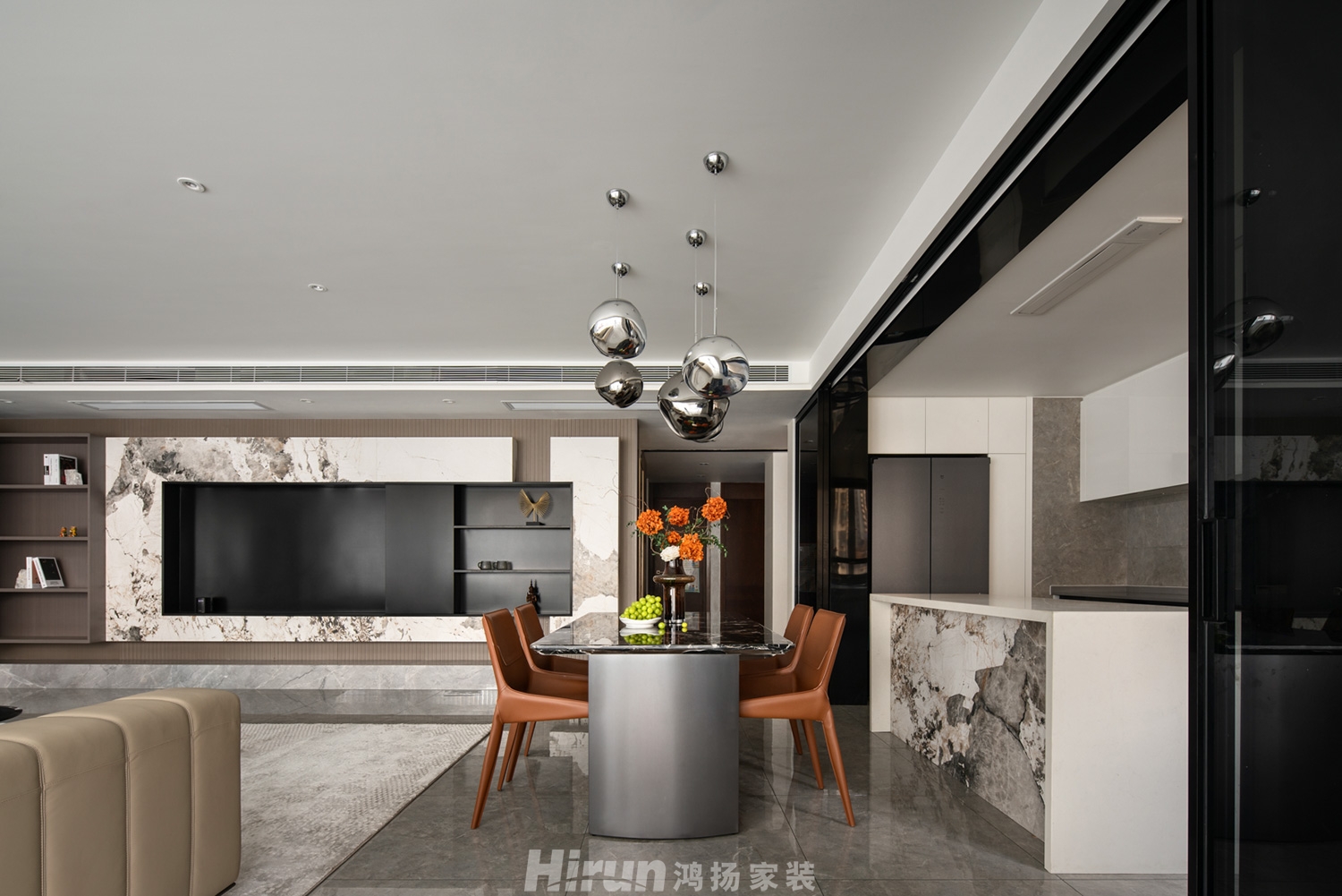 萬科魅力之城200㎡新裝飾主義四居室 裝修案例實景圖-9