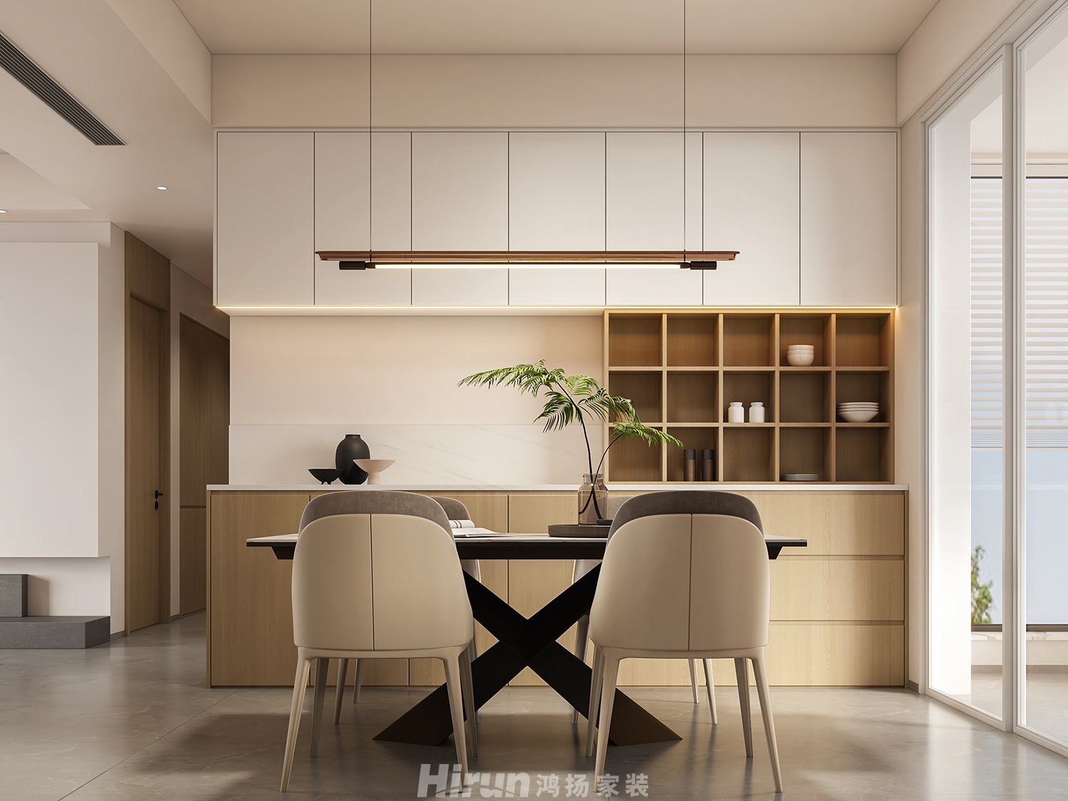 中建鈺和城143㎡北歐之光四居室 裝修案例效果圖-3