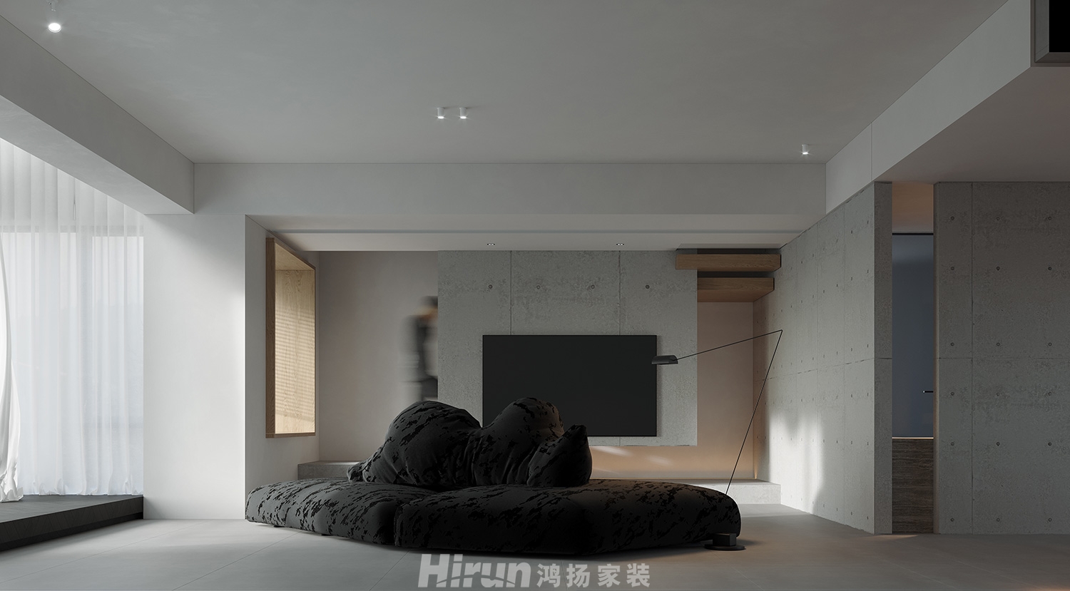 京盛和府140㎡極簡詫寂復式 裝修案例效果圖-4
