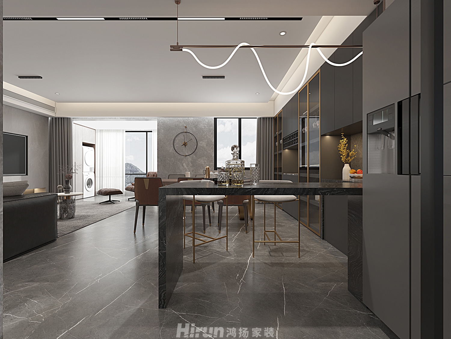 大唐印象190㎡雅致現代別墅 裝修案例效果圖-1