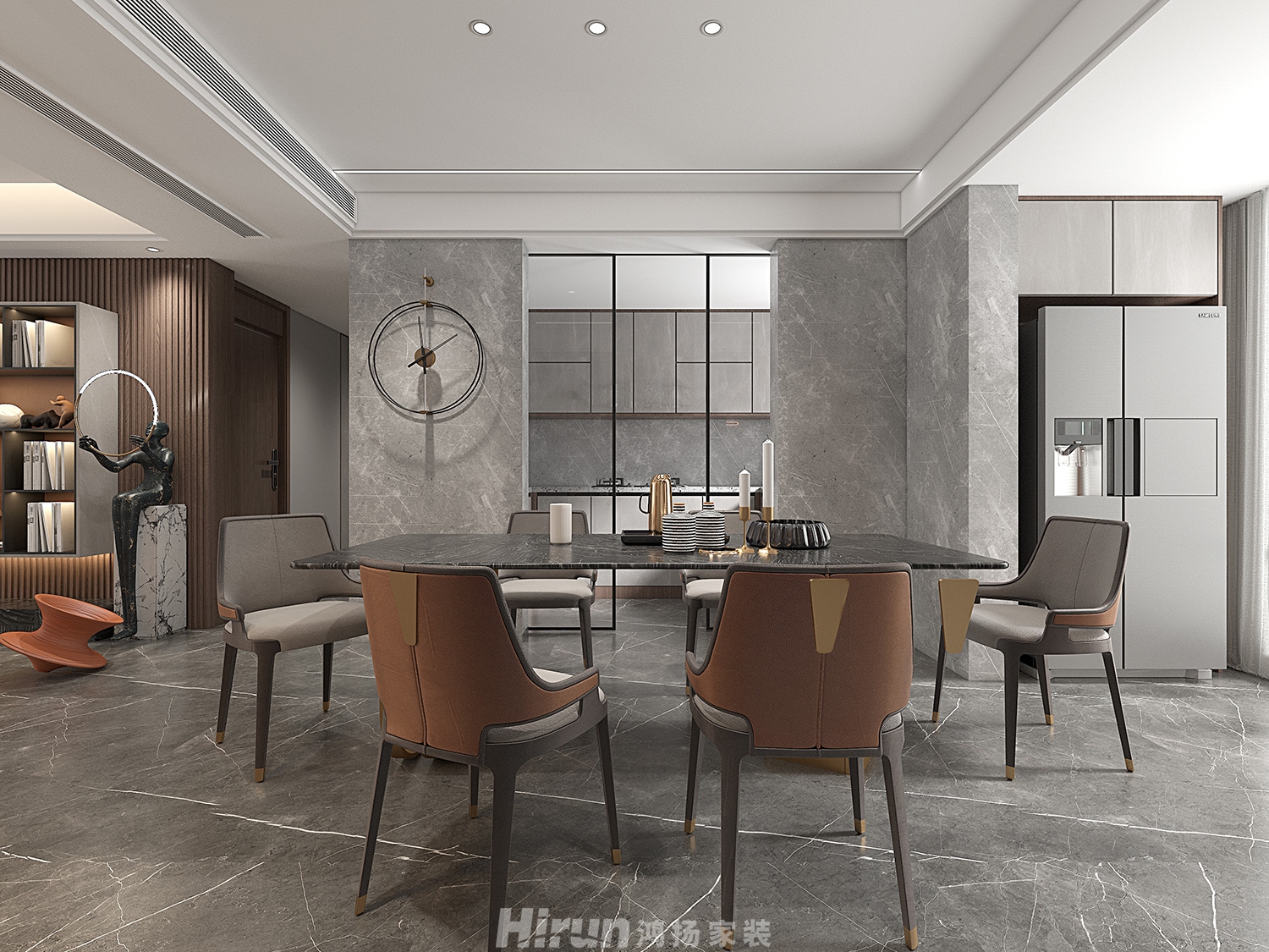 金茂建發觀悅180㎡雅致現代大平層 裝修案例效果圖-2