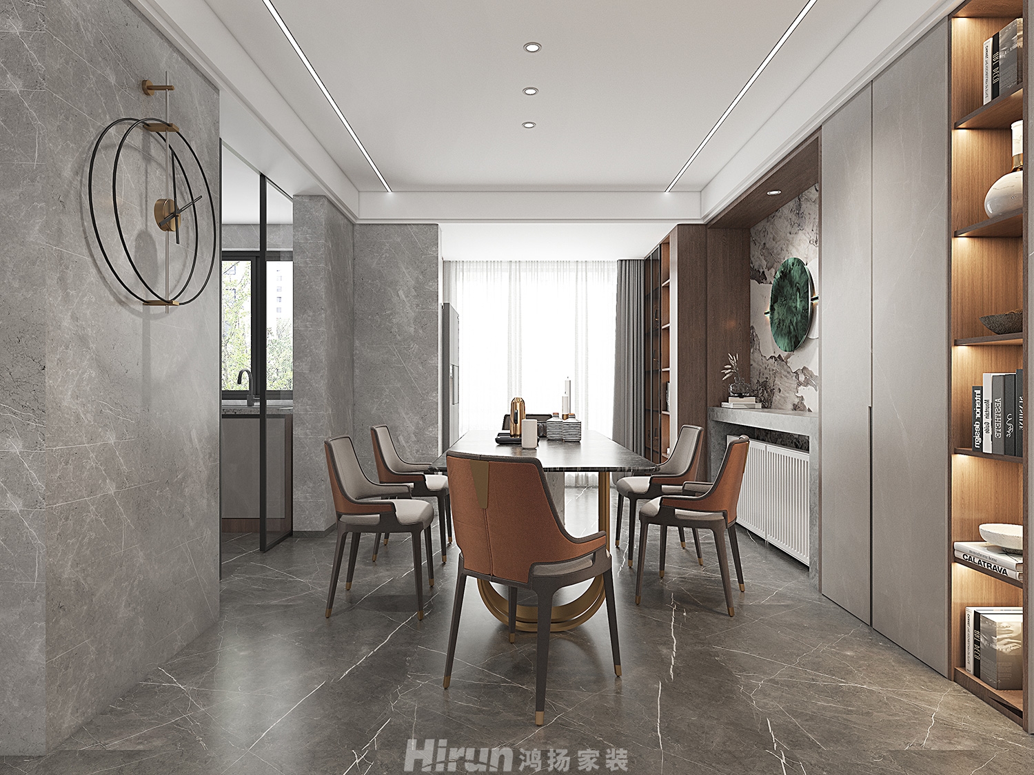 金茂建發觀悅180㎡雅致現代大平層 裝修案例效果圖-3