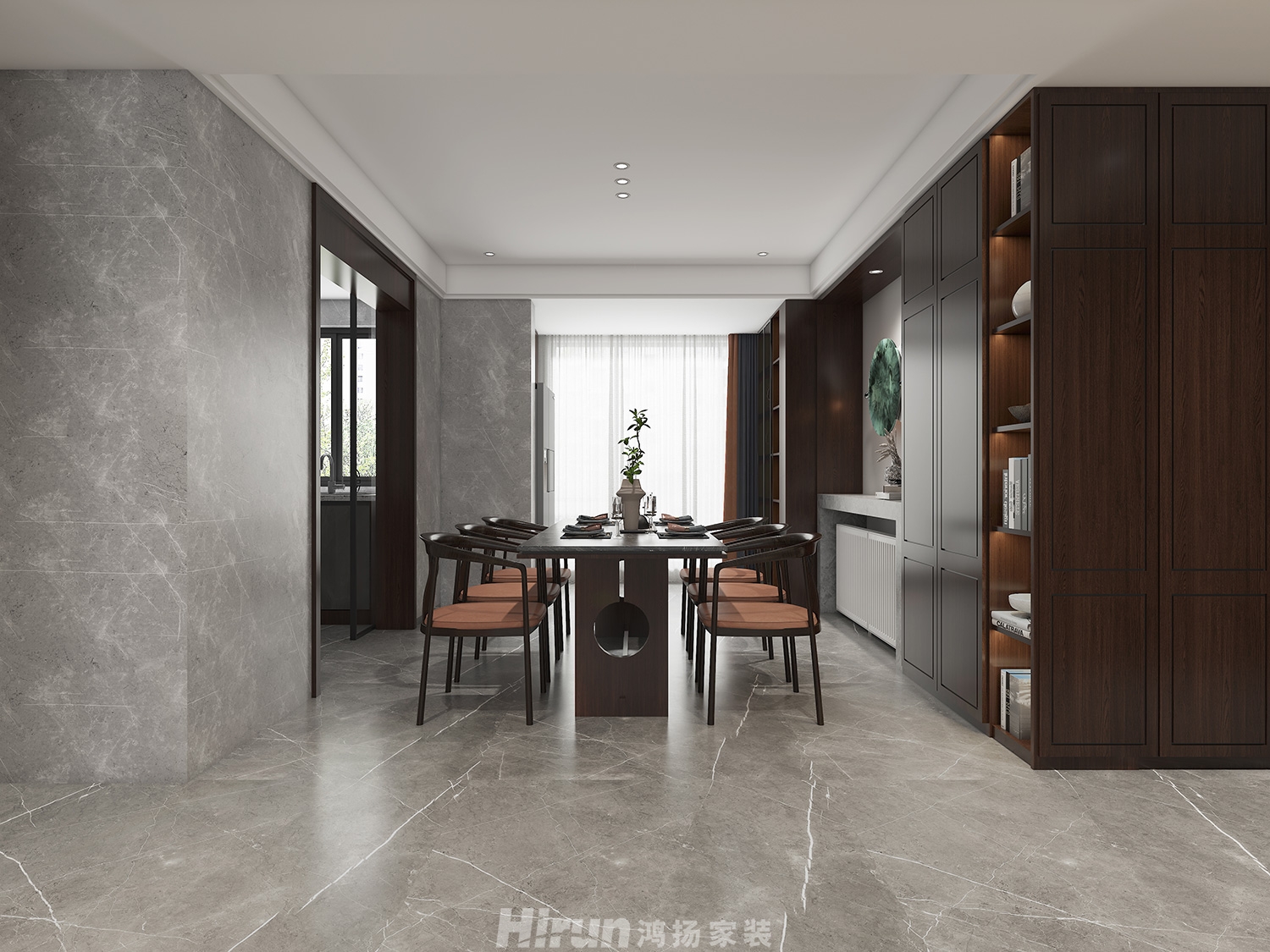 金茂建發(fā)觀悅180㎡復(fù)合寫意大平層 裝修案例效果圖-3