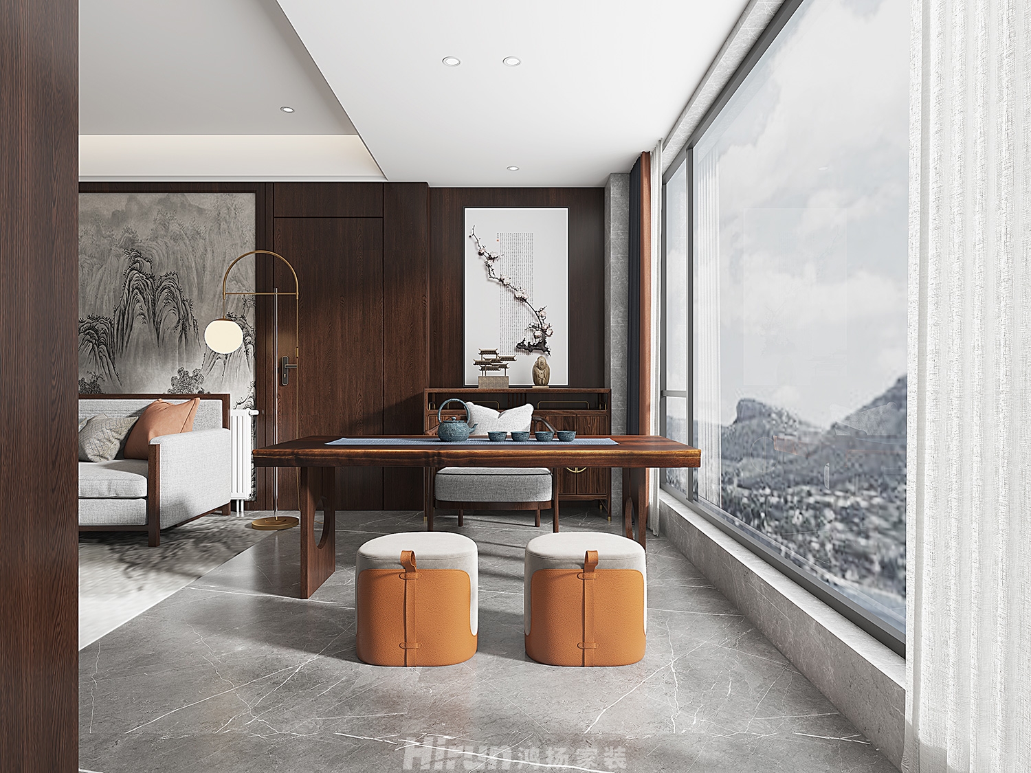 金茂建發(fā)觀悅180㎡復(fù)合寫意大平層 裝修案例效果圖-4