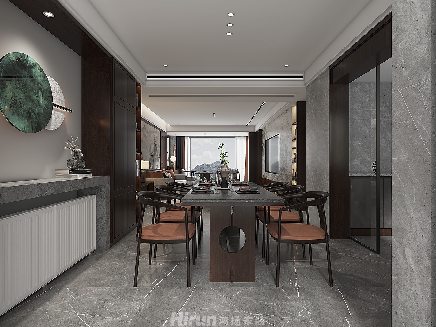 金茂建發(fā)觀悅180㎡復(fù)合寫意大平層 裝修案例效果圖-5