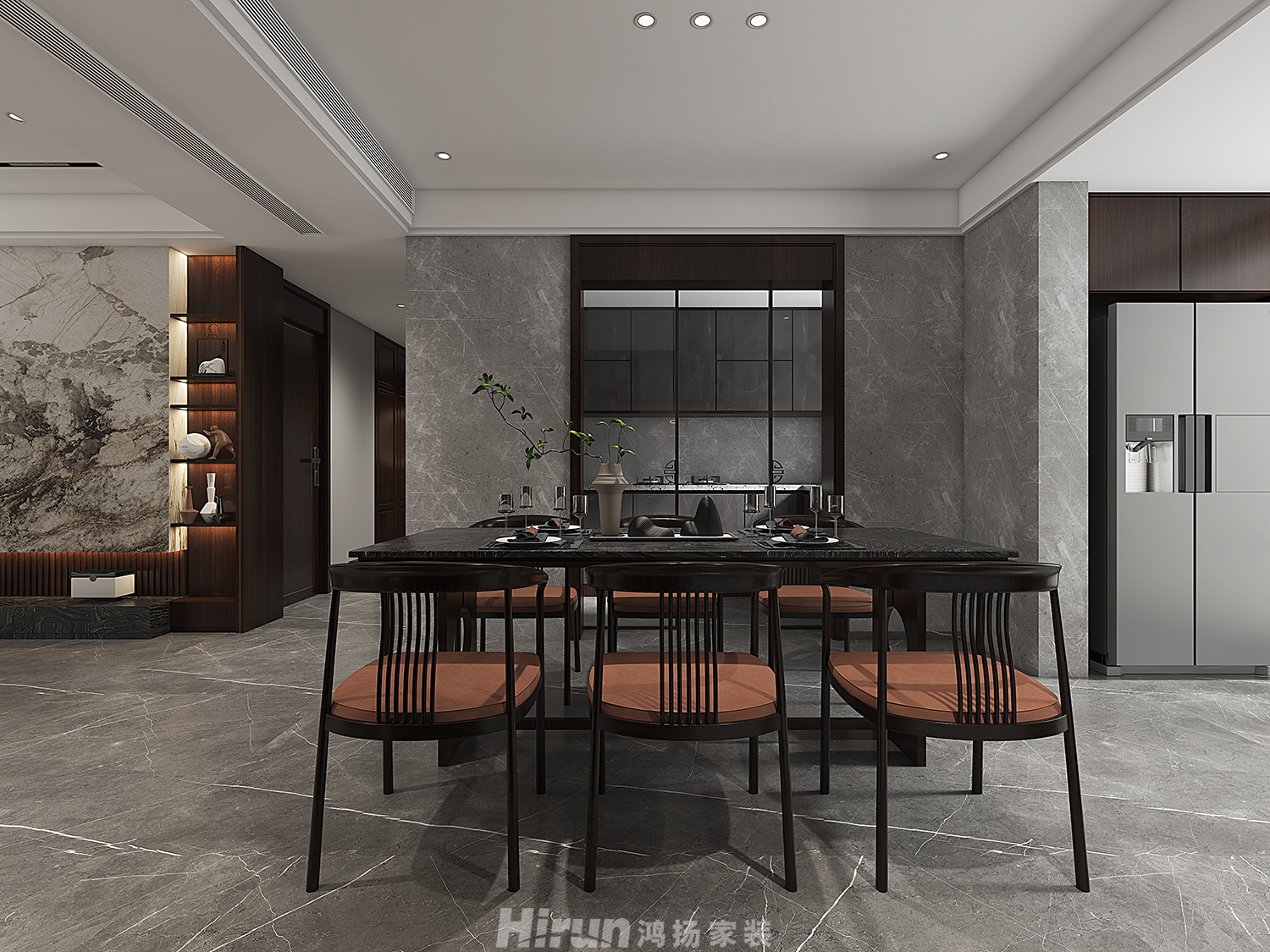 金茂建發(fā)觀悅180㎡復(fù)合寫意大平層 裝修案例效果圖-13