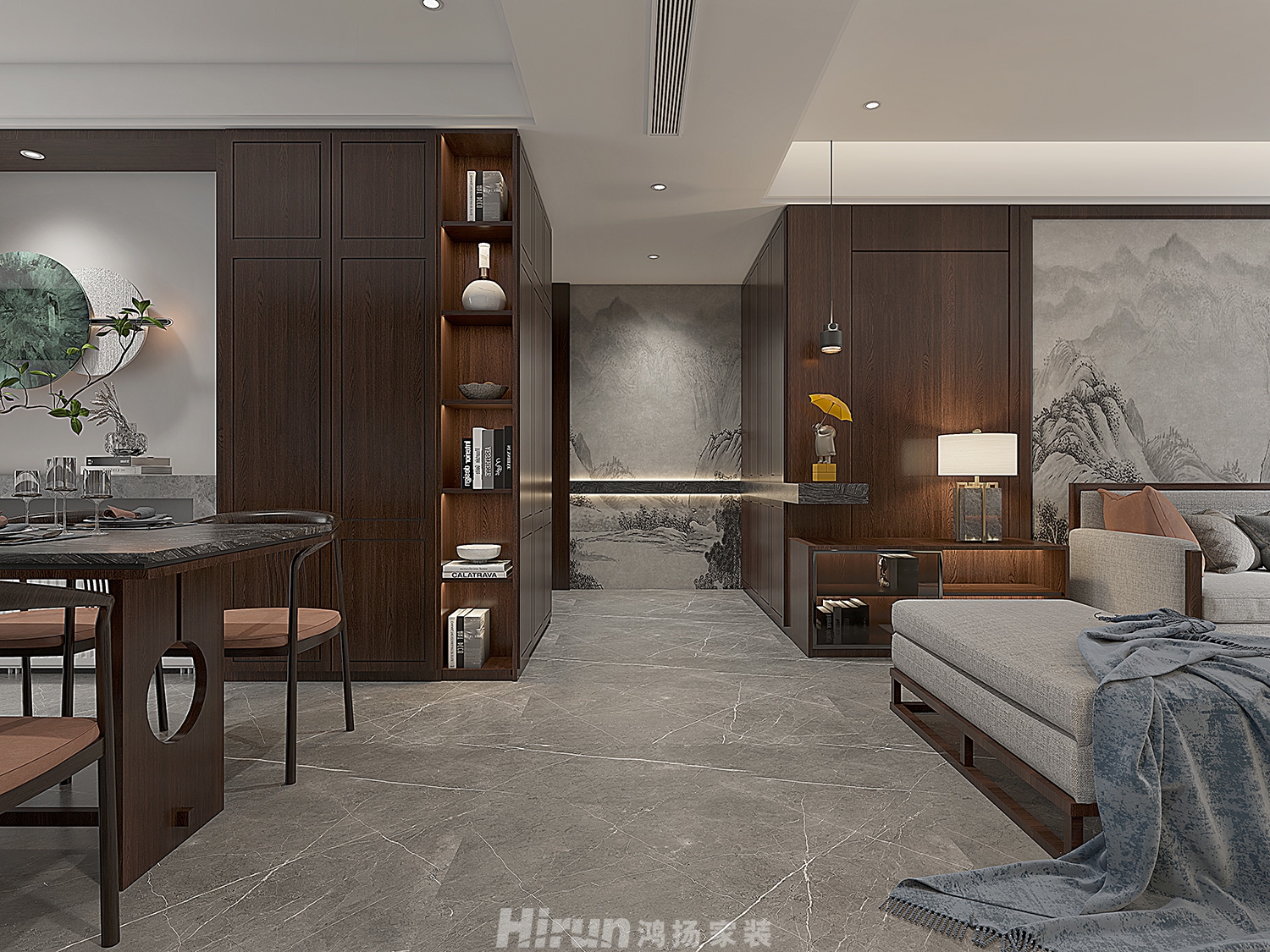 金茂建發(fā)觀悅180㎡復(fù)合寫意大平層 裝修案例效果圖-11