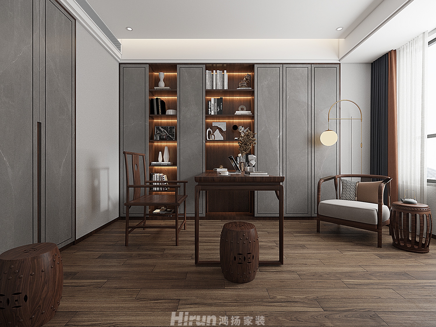 金茂建發(fā)觀悅180㎡復(fù)合寫意大平層 裝修案例效果圖-15