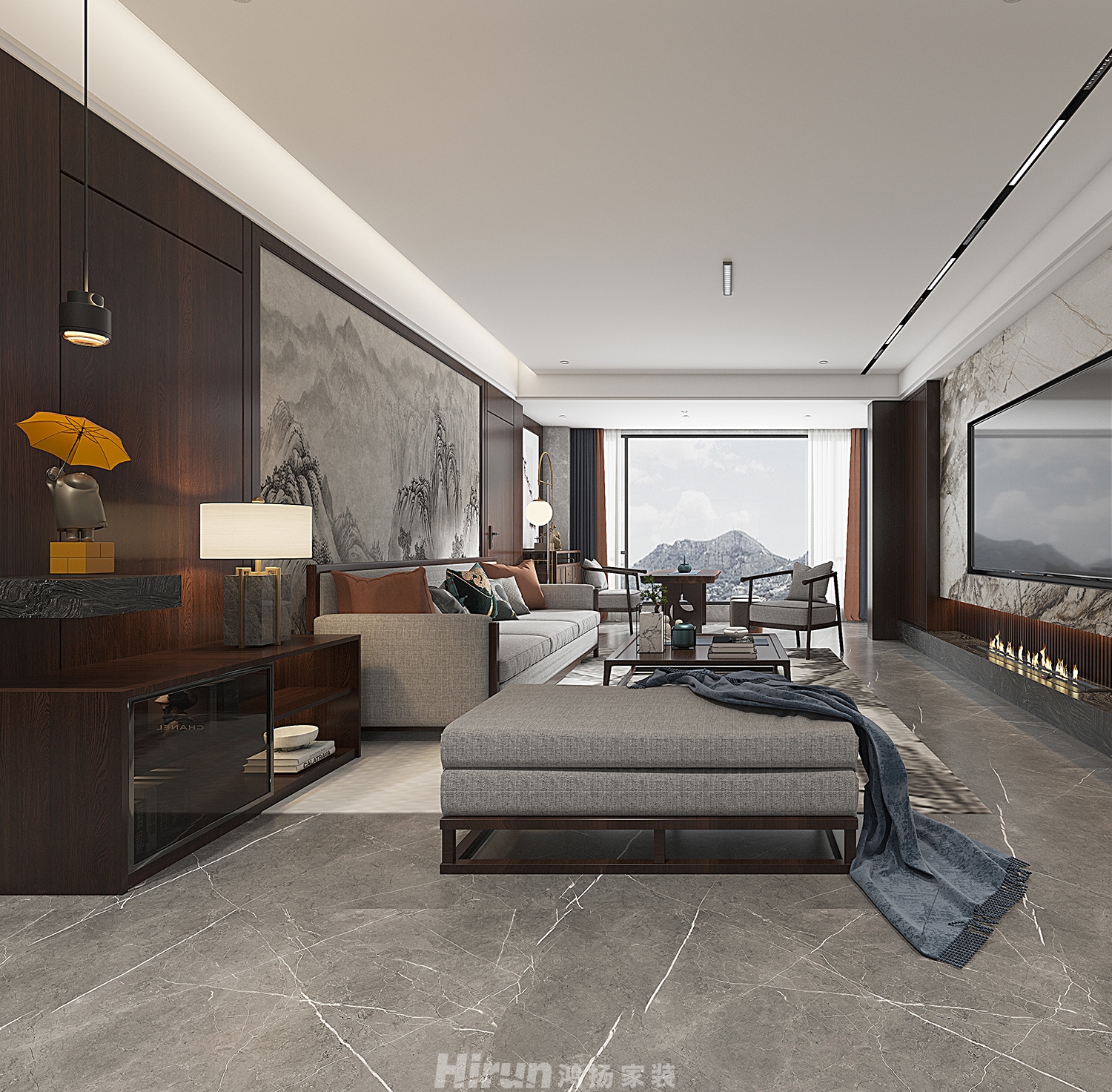 金茂建發(fā)觀悅180㎡復(fù)合寫意大平層 裝修案例效果圖-18