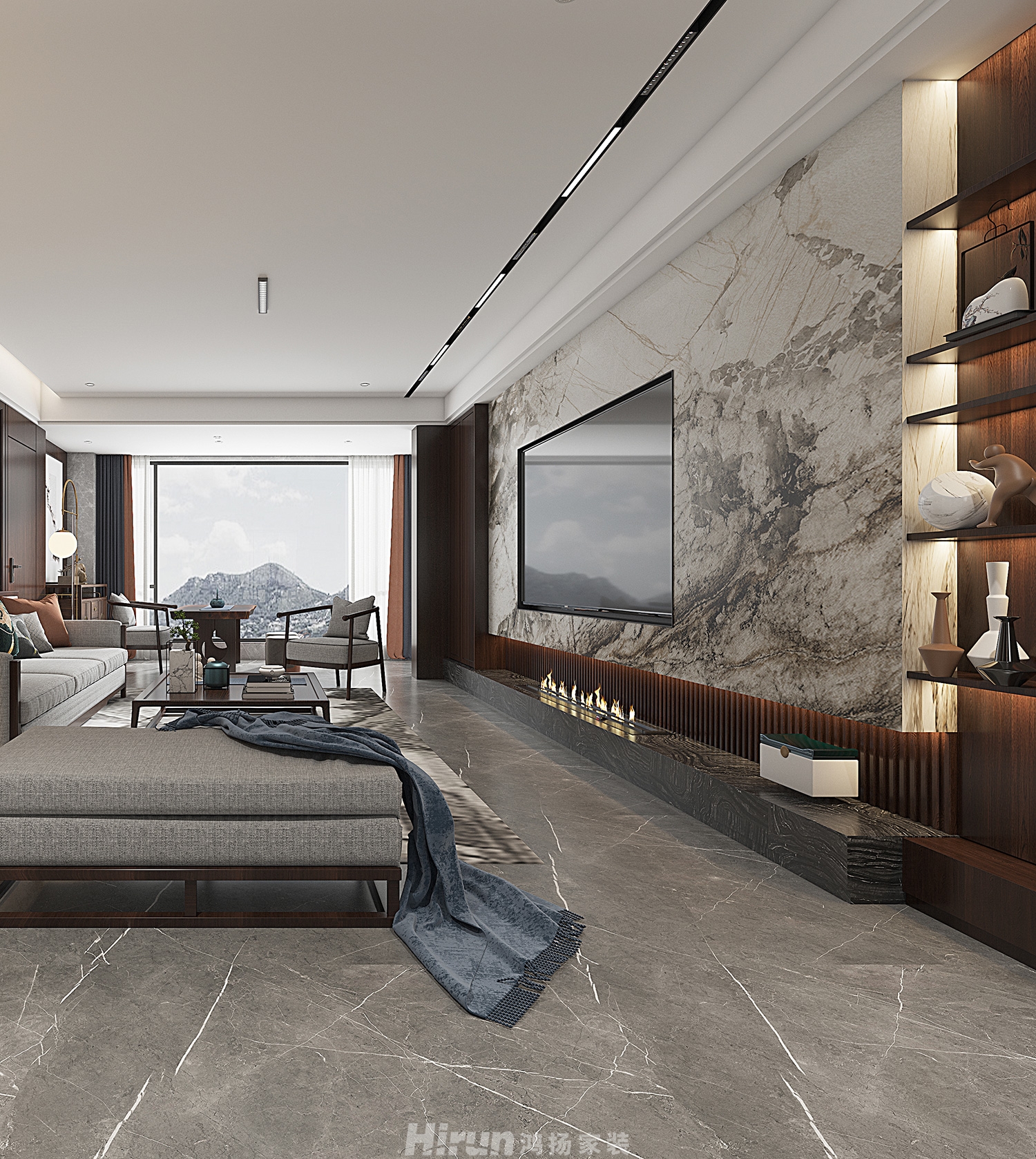 金茂建發(fā)觀悅180㎡復(fù)合寫意大平層 裝修案例效果圖-19