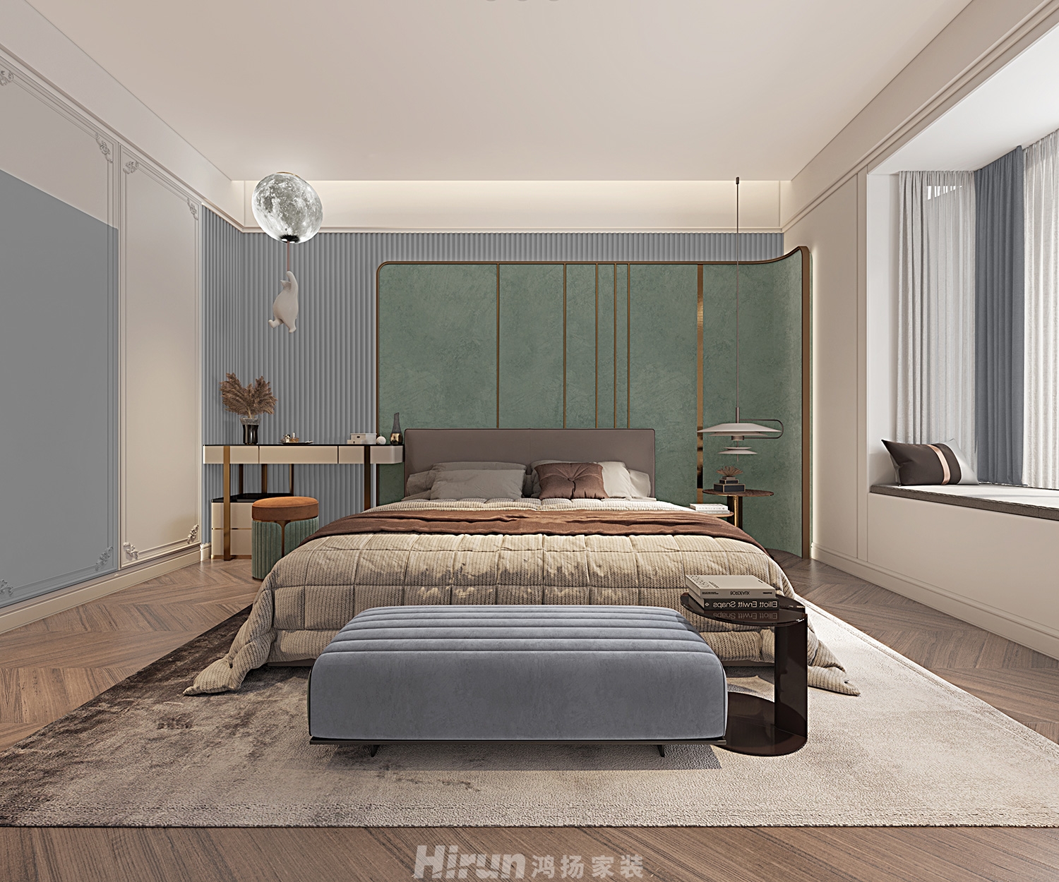 桃陽(yáng)苑280㎡雅致現(xiàn)代大平層 裝修案例效果圖-5