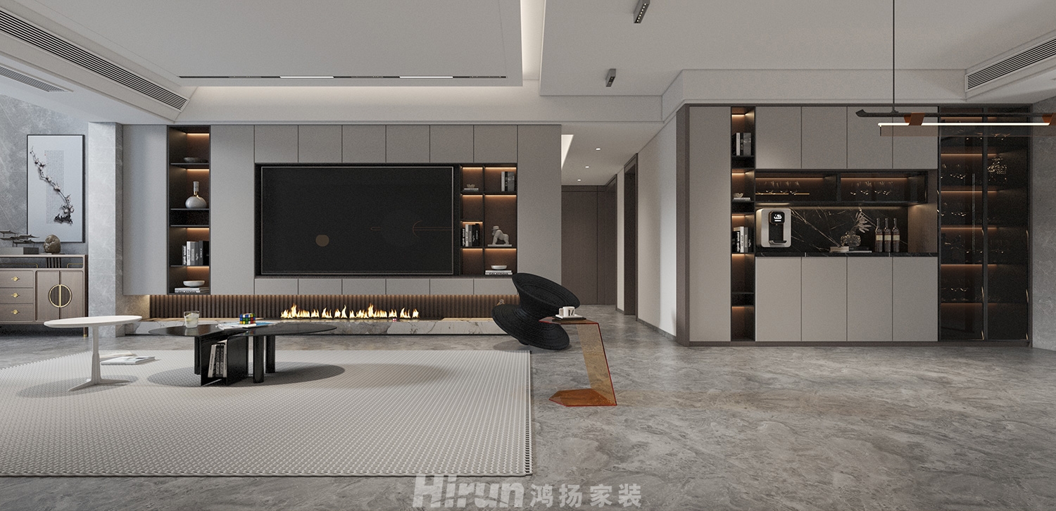 鑫遠尚璽210㎡雅致現代大平層 裝修案例效果圖-2