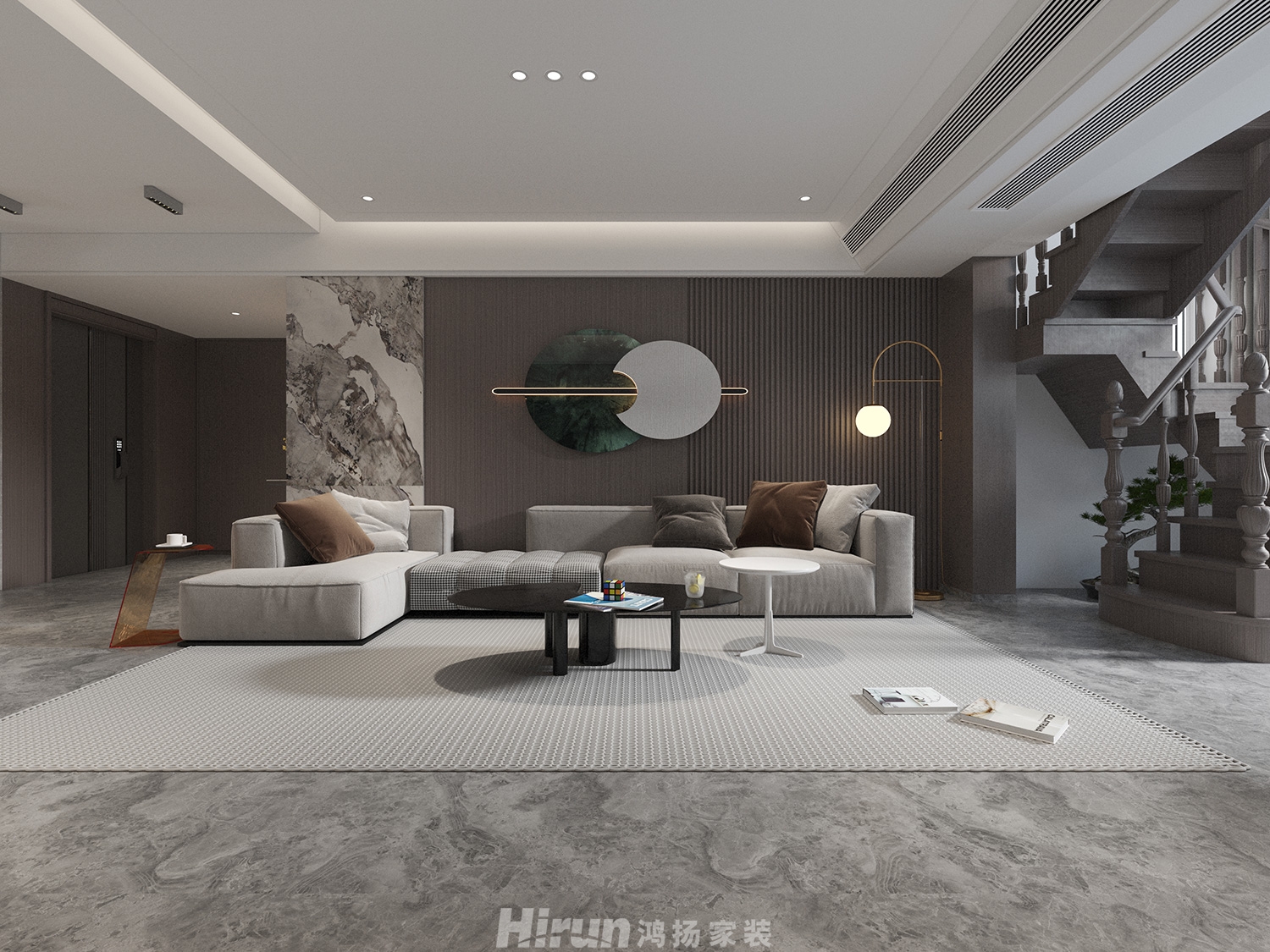 鑫遠尚璽210㎡雅致現代大平層 裝修案例效果圖-5