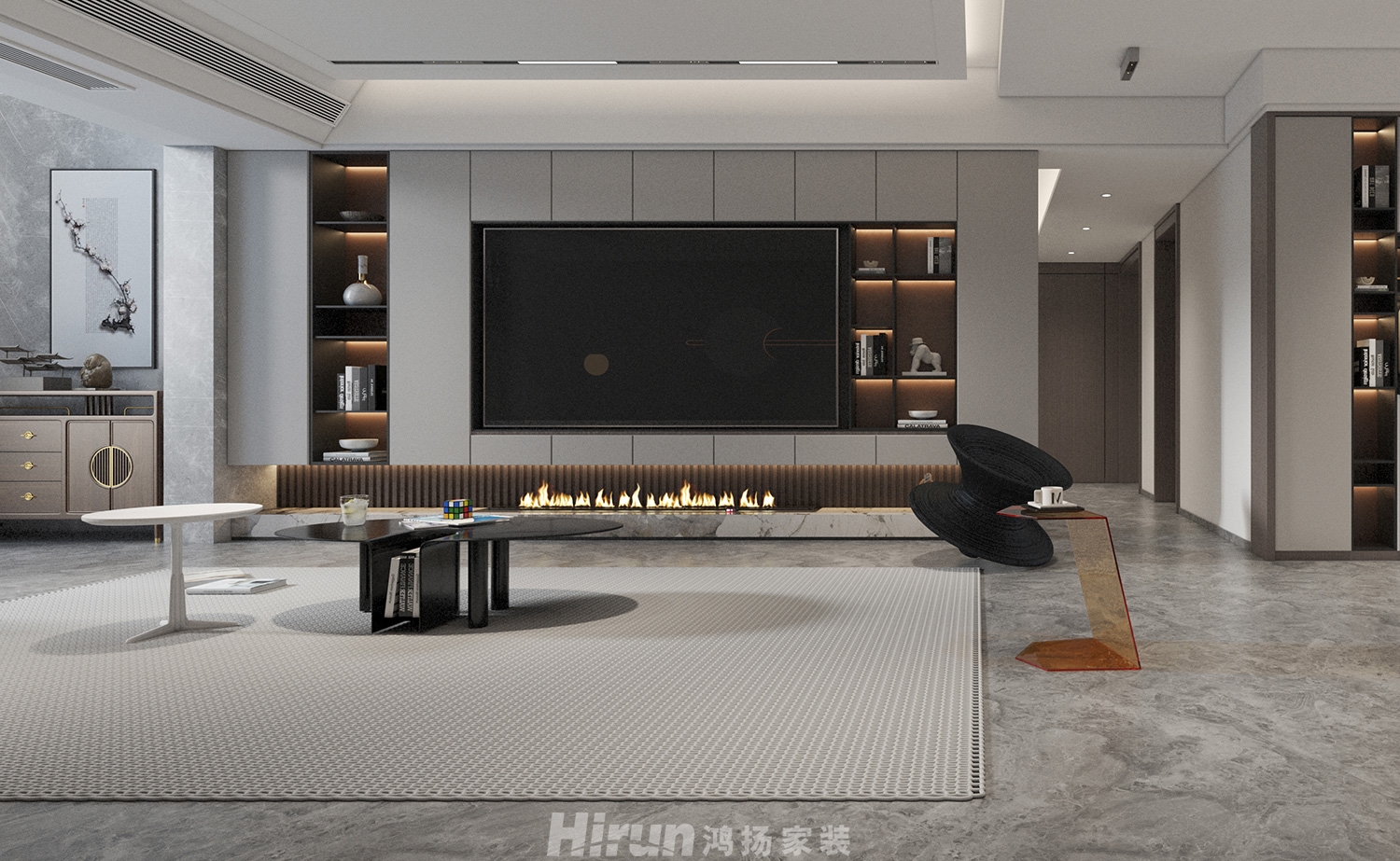 鑫遠尚璽210㎡雅致現代大平層 裝修案例效果圖-1