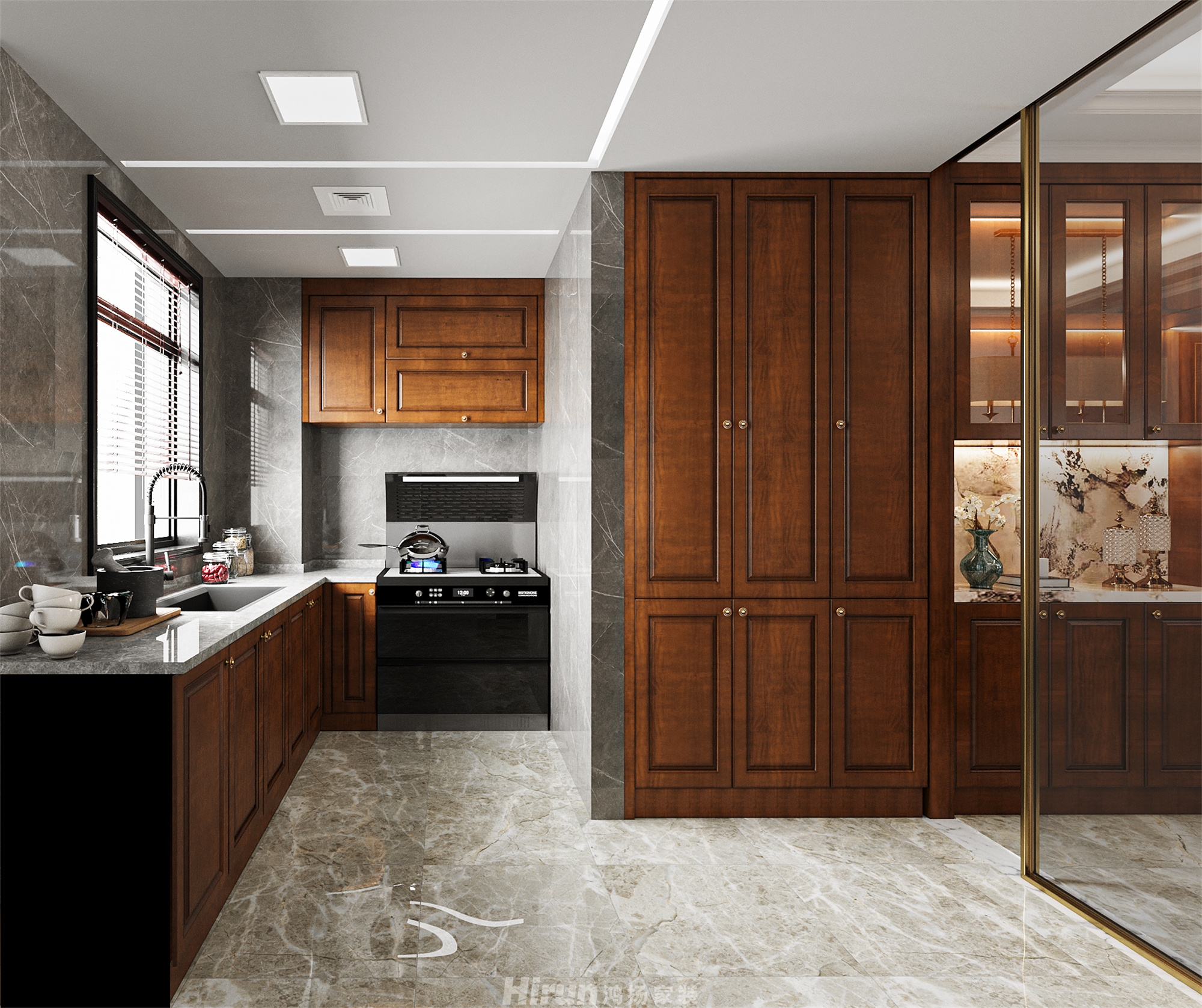 豐升德潤180㎡歐美香頌四居室 裝修案例效果圖-5