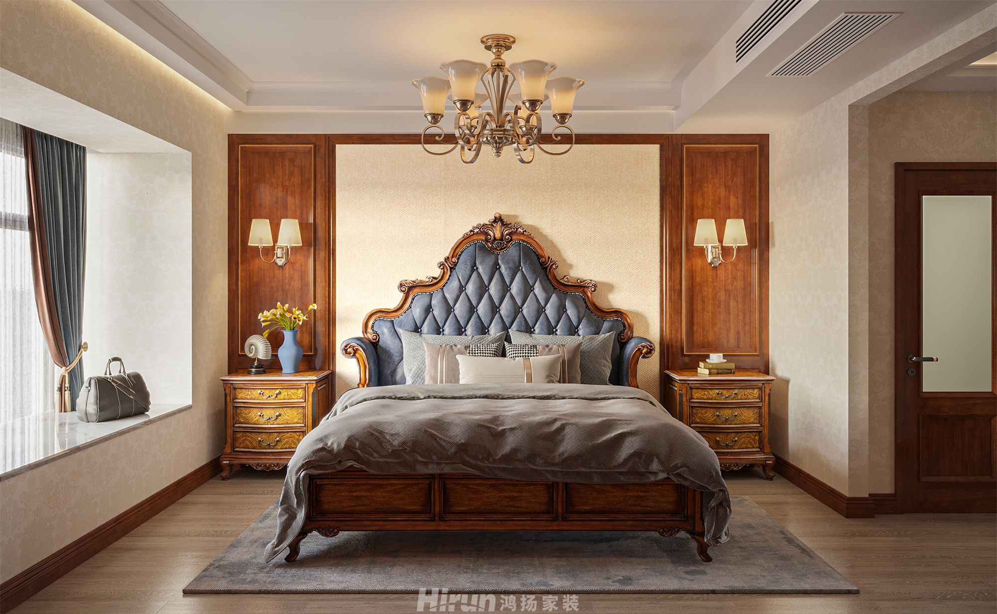 豐升德潤180㎡歐美香頌四居室 裝修案例效果圖-6