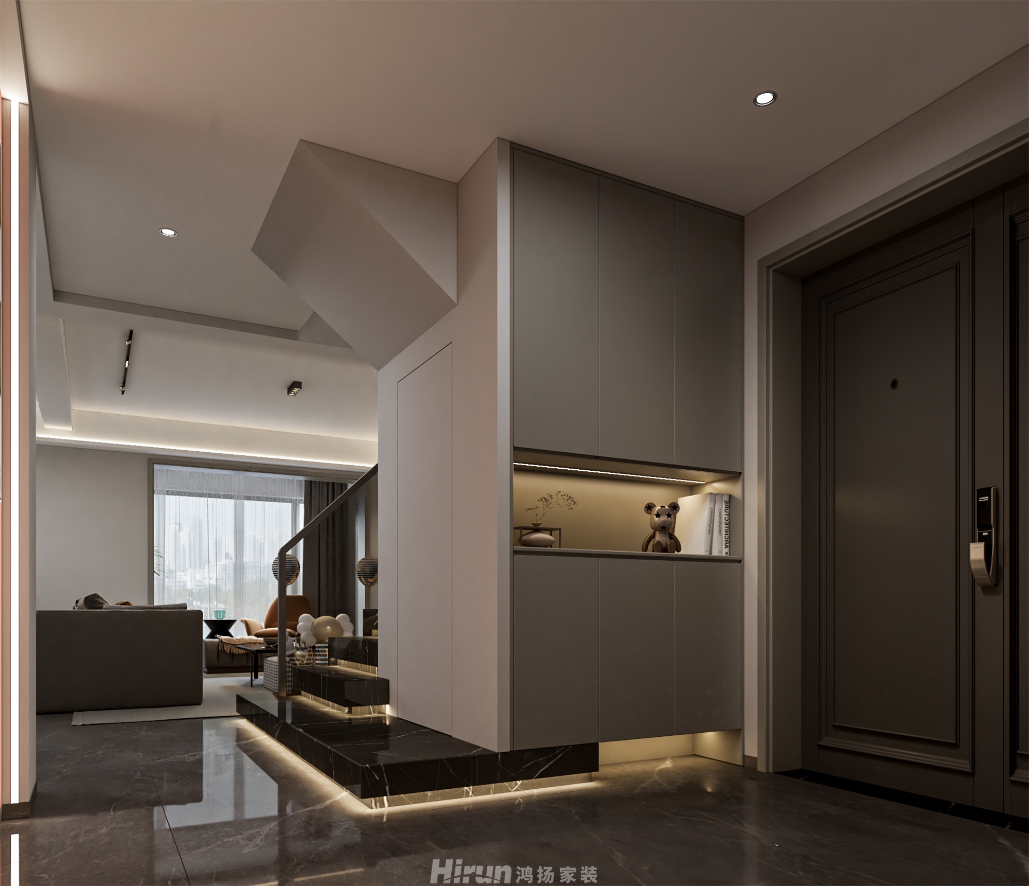 大唐印象160㎡雅致現代復式 裝修案例效果圖-3