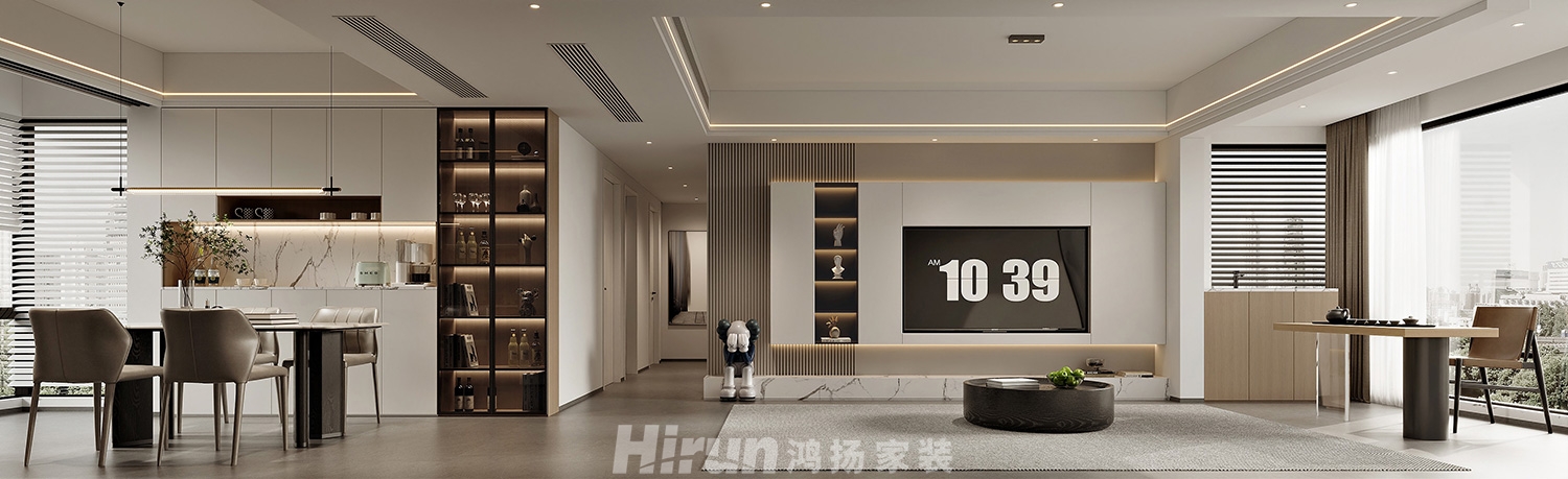 嶺福苑140㎡雅致現代四居室 裝修案例效果圖-1