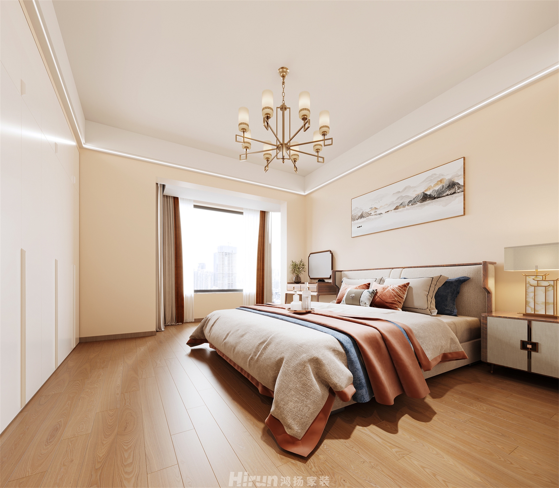 江山帝景220㎡意境東方復式 裝修案例效果圖-4