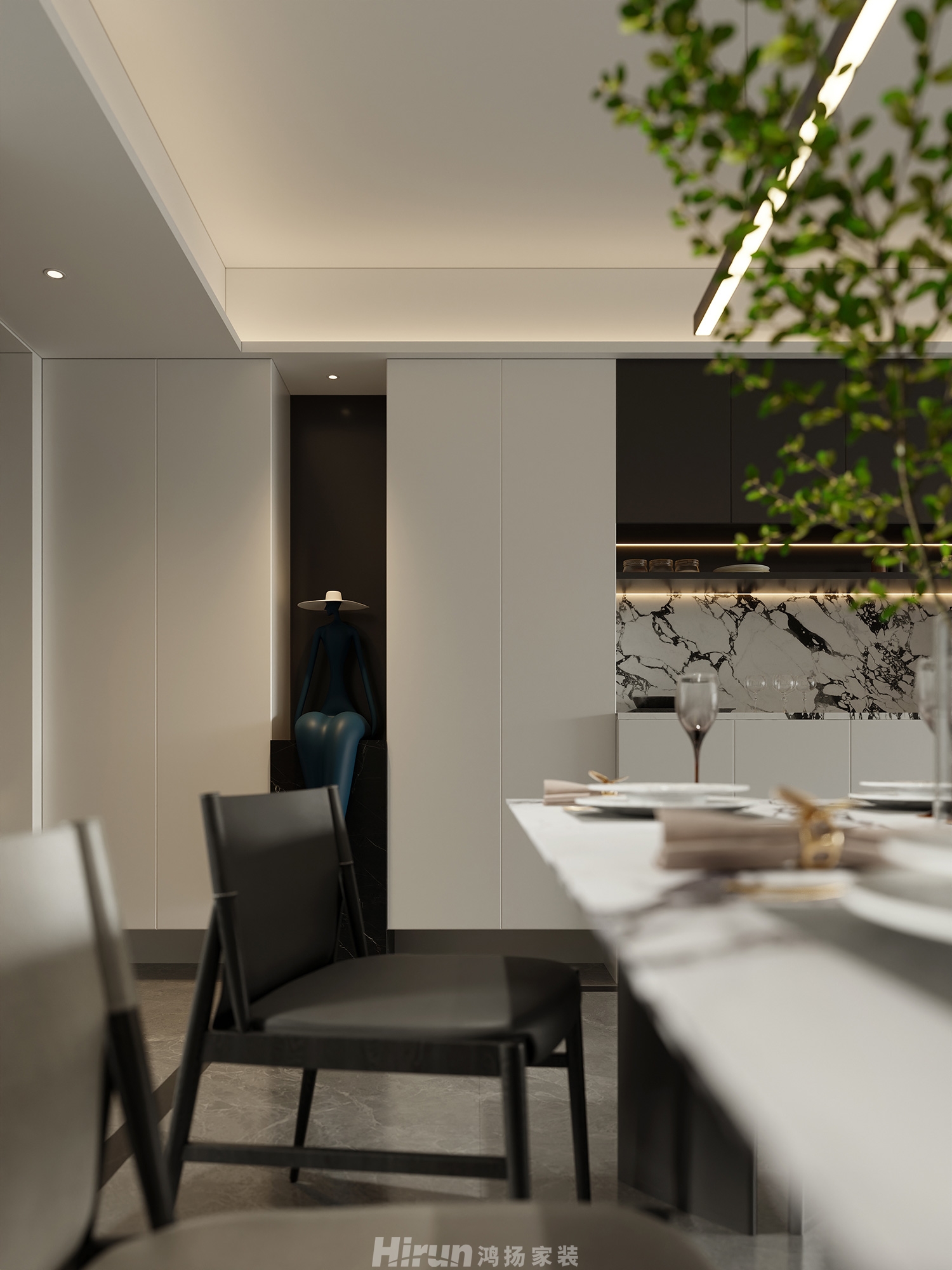 旭輝雨花郡120㎡雅致現(xiàn)代四居室 裝修案例效果圖-4