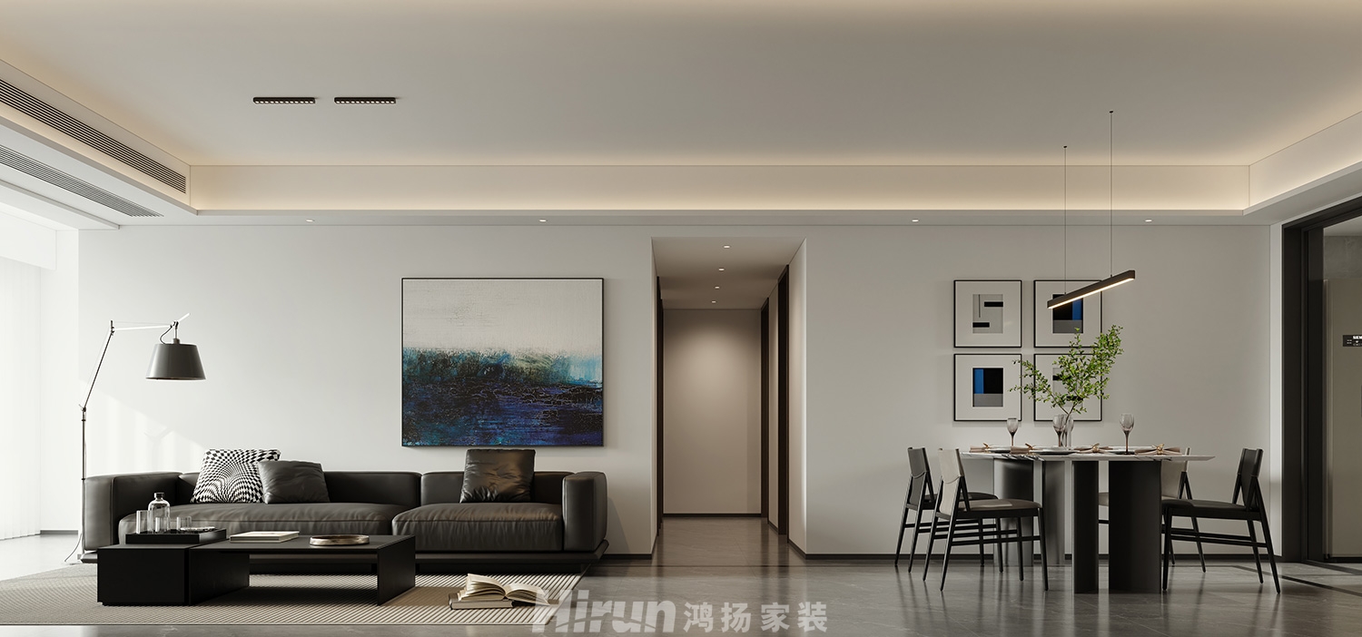 旭輝雨花郡120㎡雅致現(xiàn)代四居室 裝修案例效果圖-3