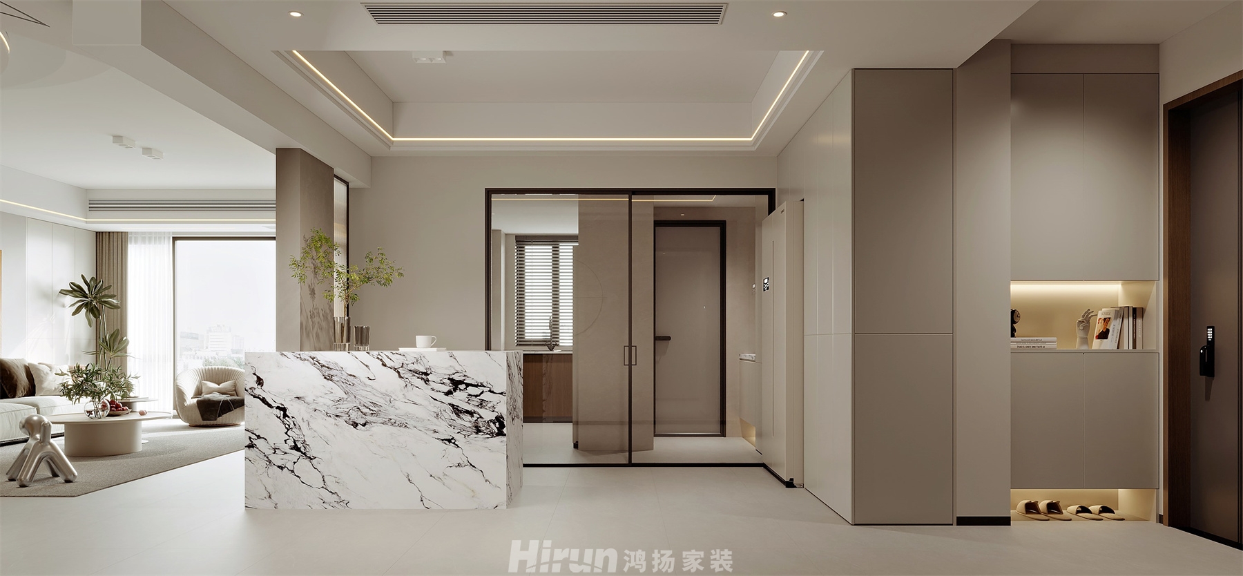 科大佳園（舊房改造）170㎡雅致現代三居室 裝修案例效果圖-5