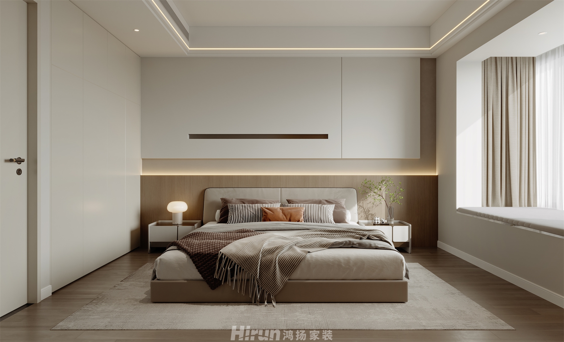 科大佳園（舊房改造）170㎡雅致現代三居室 裝修案例效果圖-4