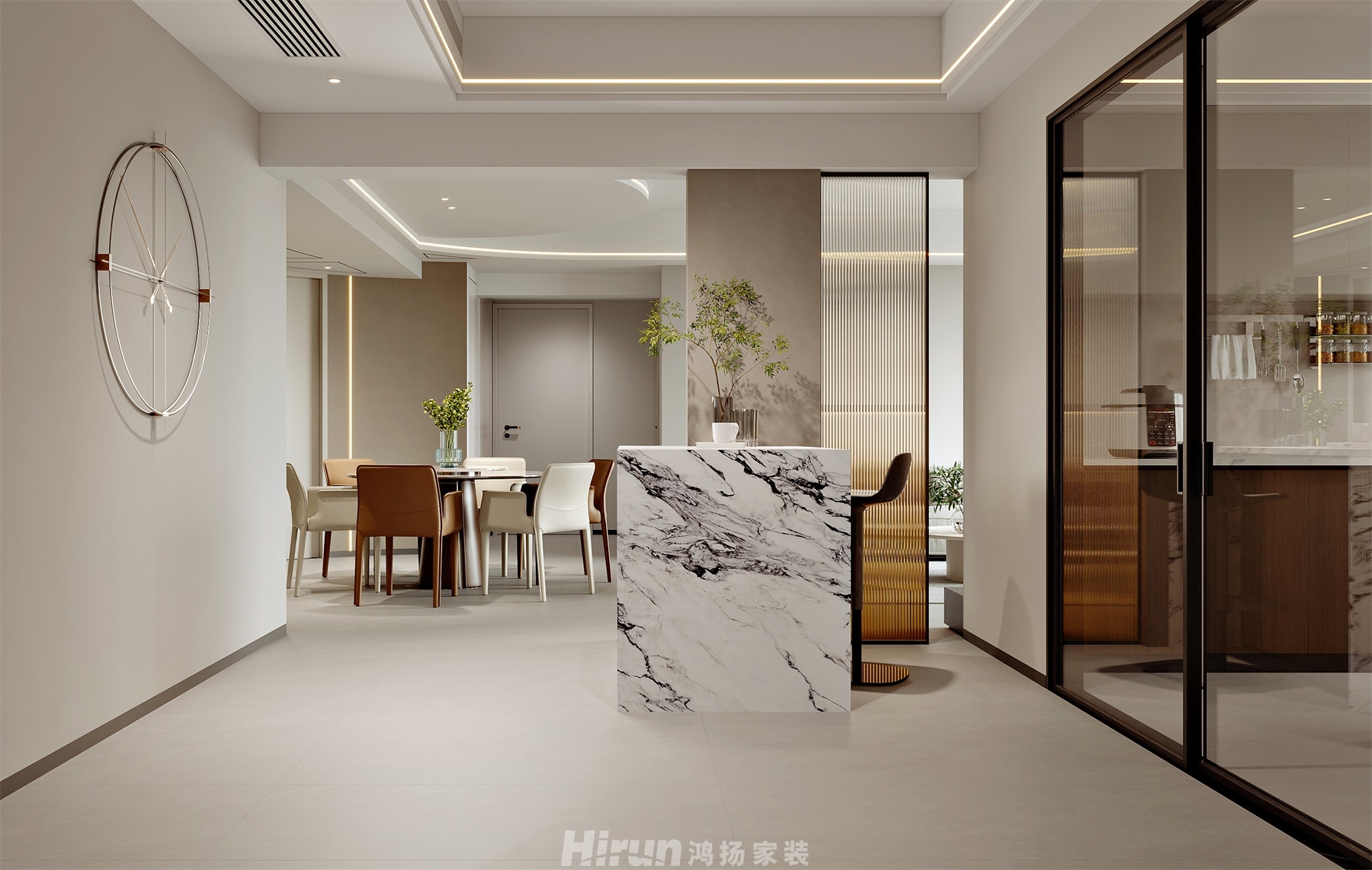 科大佳園（舊房改造）170㎡雅致現代三居室 裝修案例效果圖-6