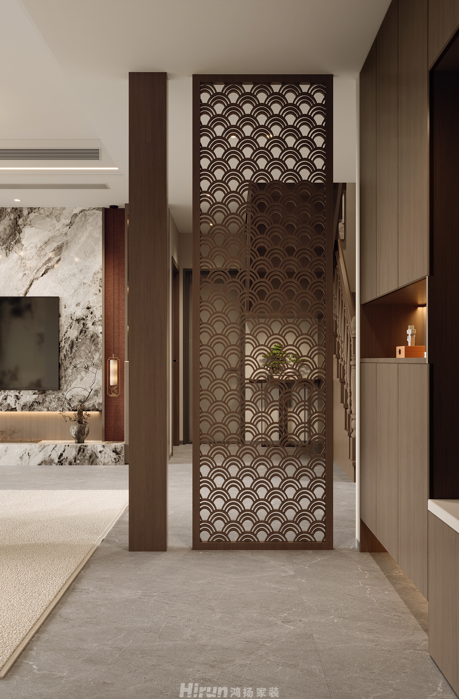 陽光嘉園170㎡寫意木構四居室 裝修案例效果圖-6