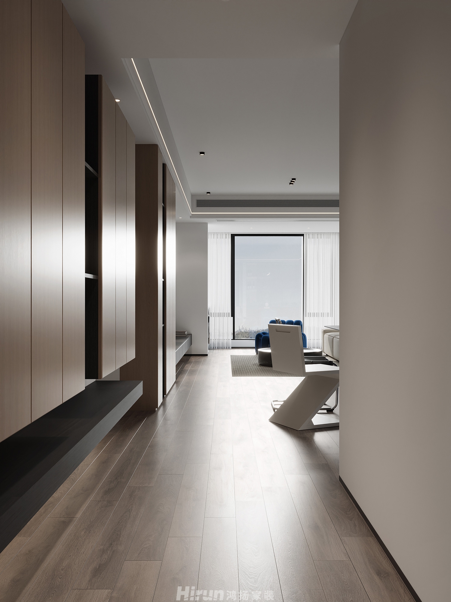 中建鈺和城120㎡雅致現(xiàn)代四居室 裝修案例效果圖-6