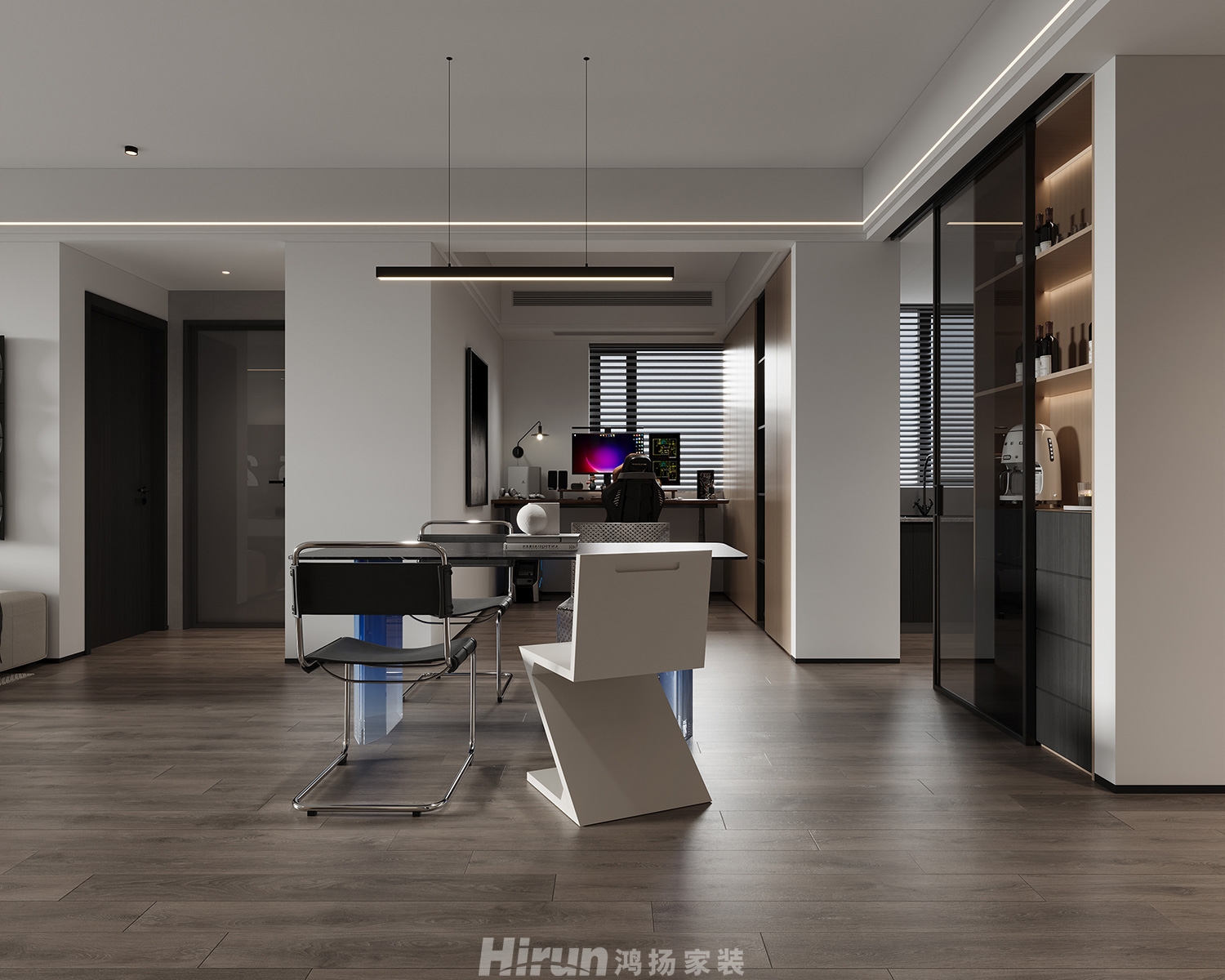 中建鈺和城120㎡雅致現(xiàn)代四居室 裝修案例效果圖-3