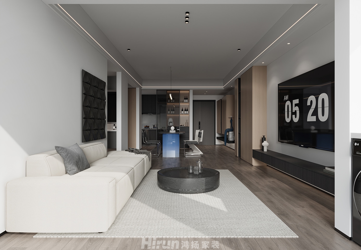 中建鈺和城120㎡雅致現(xiàn)代四居室 裝修案例效果圖-4