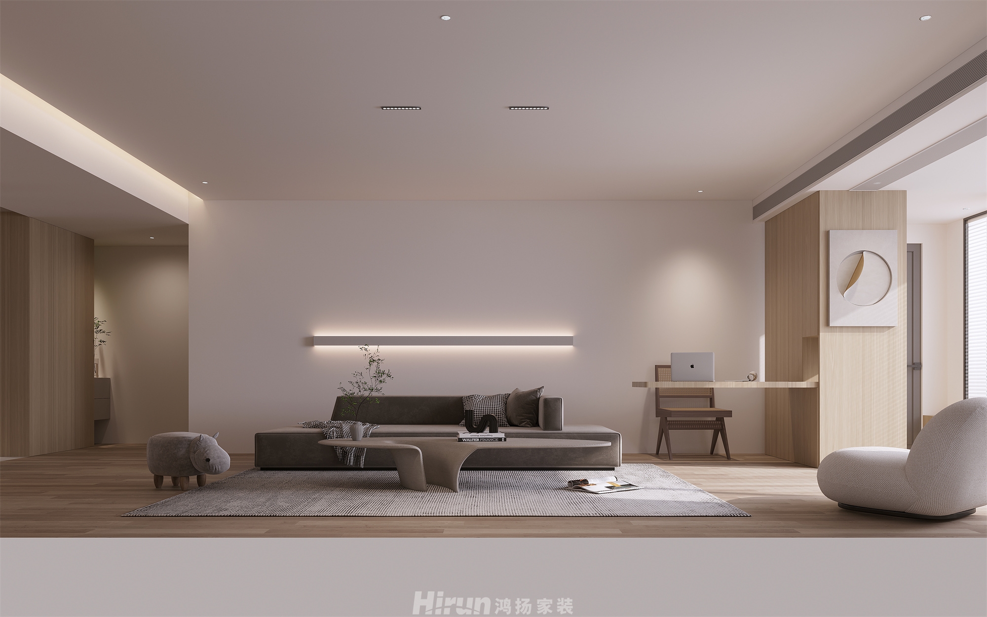 八方小區(qū)210㎡雅致現(xiàn)代大平層 裝修案例效果圖-8