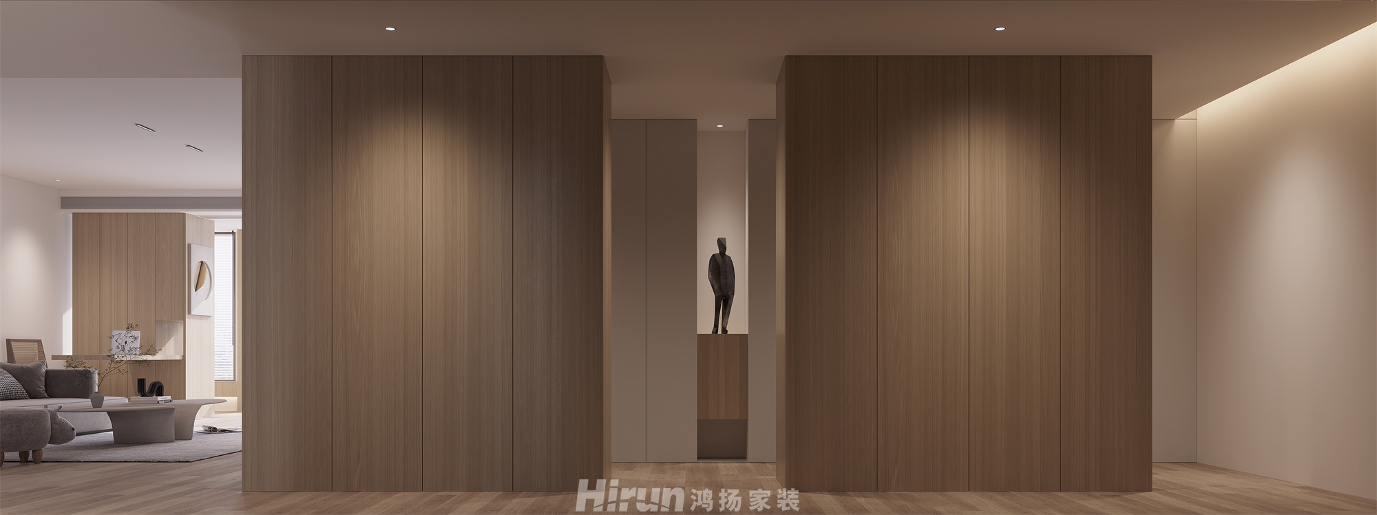 八方小區(qū)210㎡雅致現(xiàn)代大平層 裝修案例效果圖-3