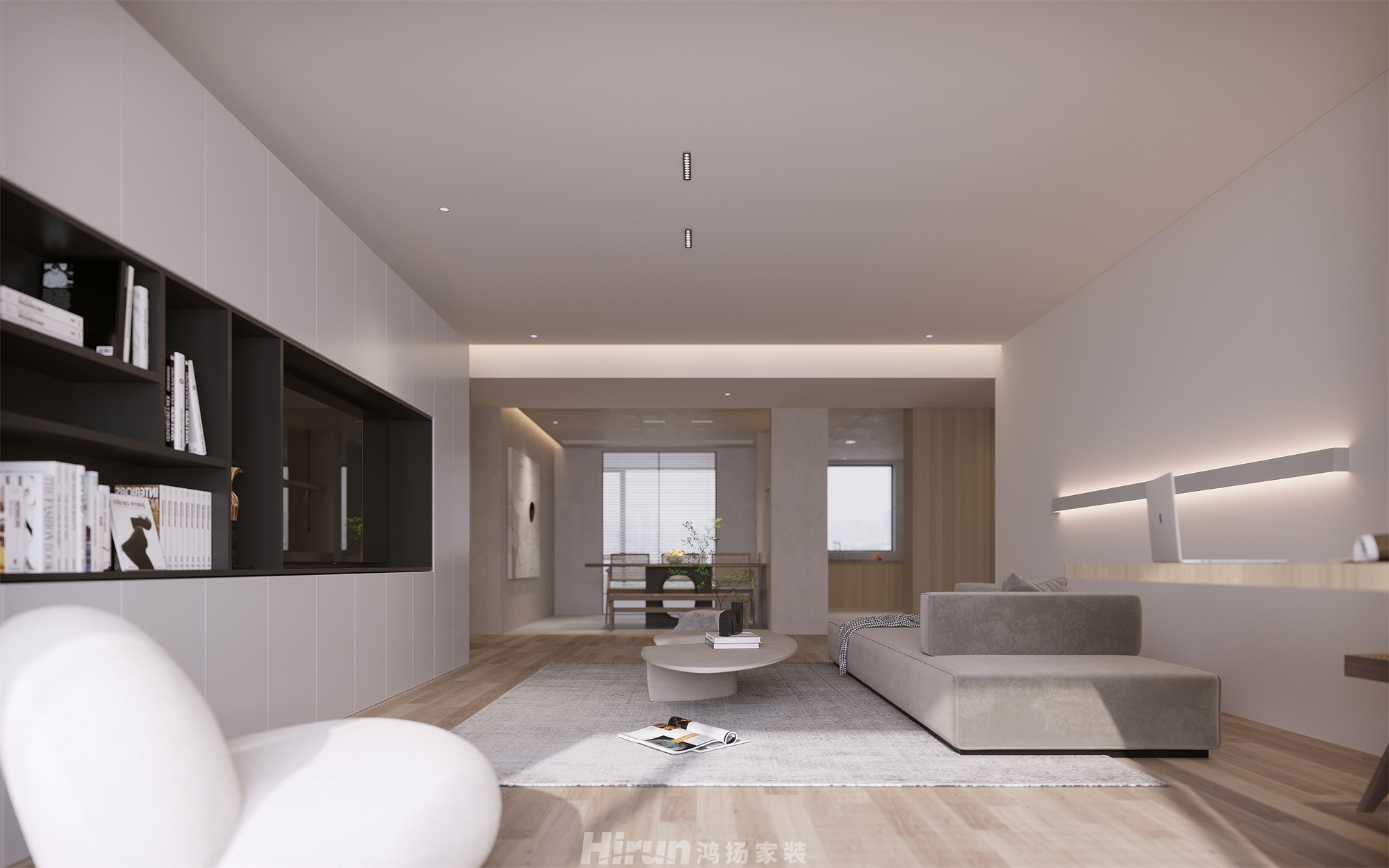 八方小區(qū)210㎡雅致現(xiàn)代大平層 裝修案例效果圖-4