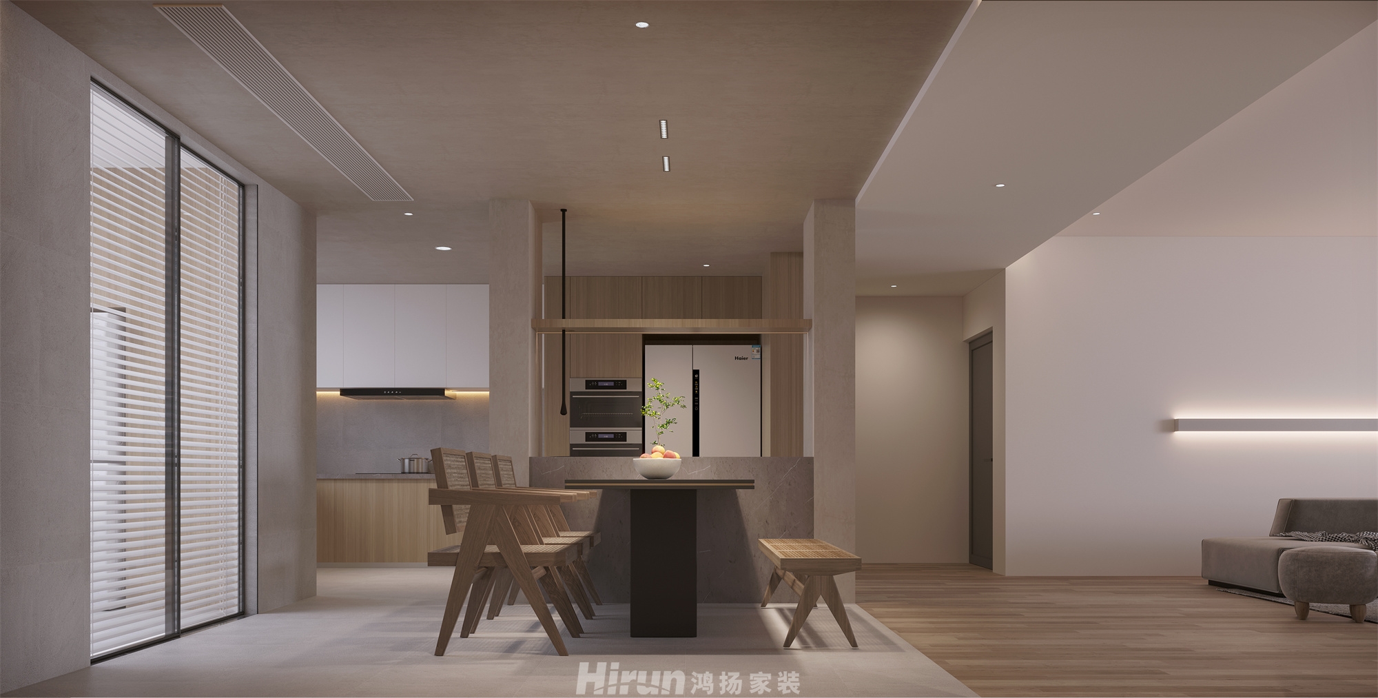 八方小區(qū)210㎡雅致現(xiàn)代大平層 裝修案例效果圖-6