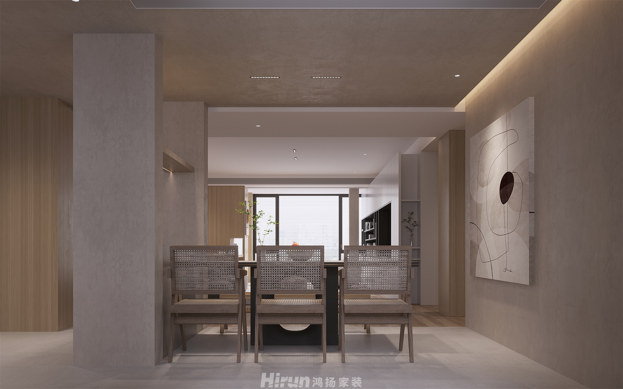 八方小區(qū)210㎡雅致現(xiàn)代大平層 裝修案例效果圖-9