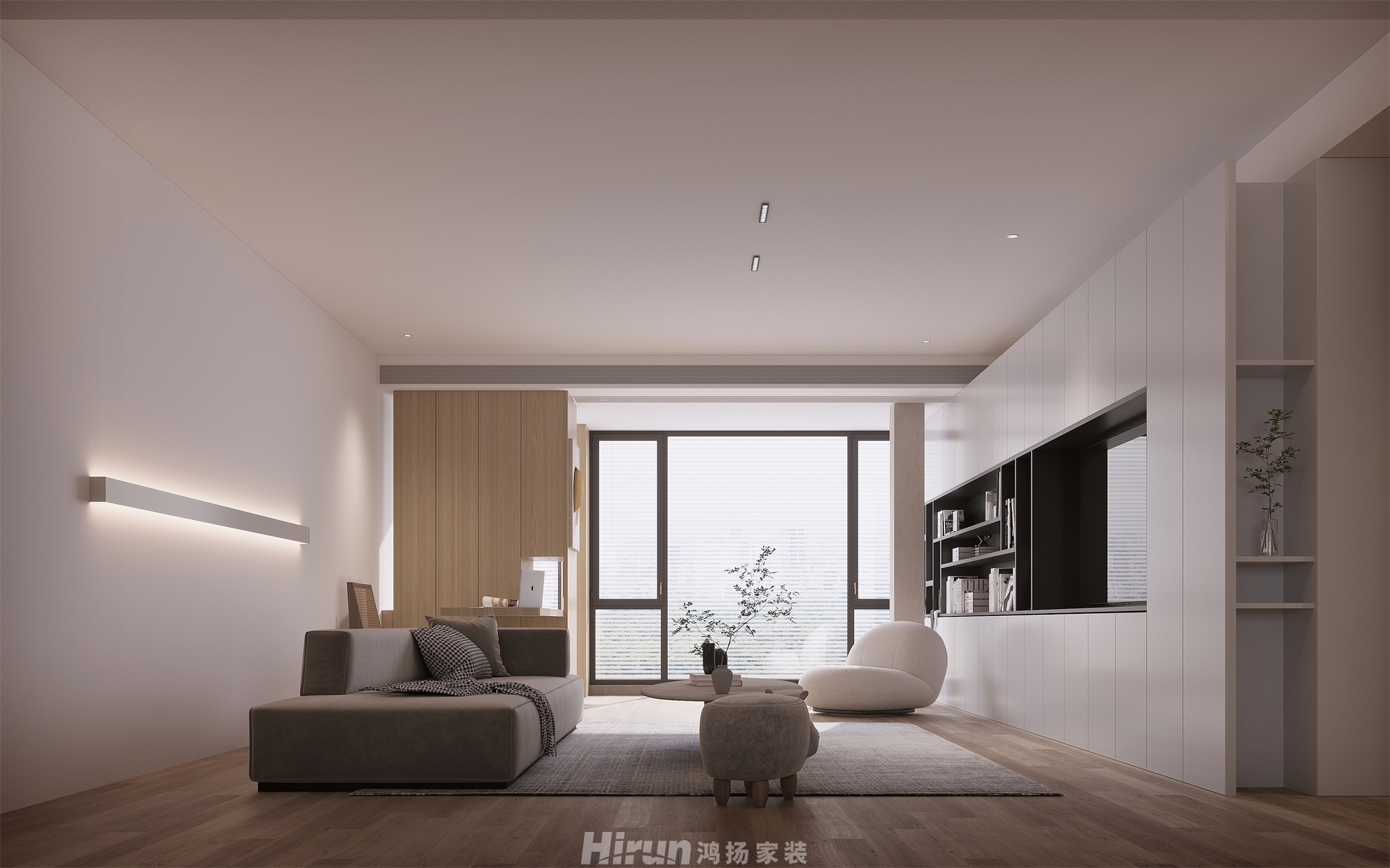 八方小區(qū)210㎡雅致現(xiàn)代大平層 裝修案例效果圖-11